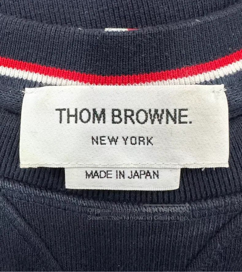 Thom Browne Thom Browne Dark blue classic four-striped long-sleeve swe Size US XL / EU 56 / 4 - 3 Thumbnail