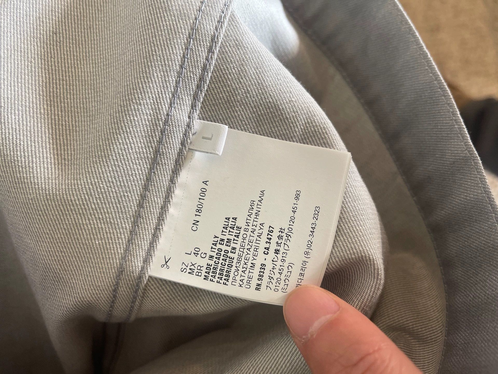 Prada Prada 25ss Gray 4-Pocket Work Jacket Triangle Logo Size US L / EU 52-54 / 3 - 4 Thumbnail