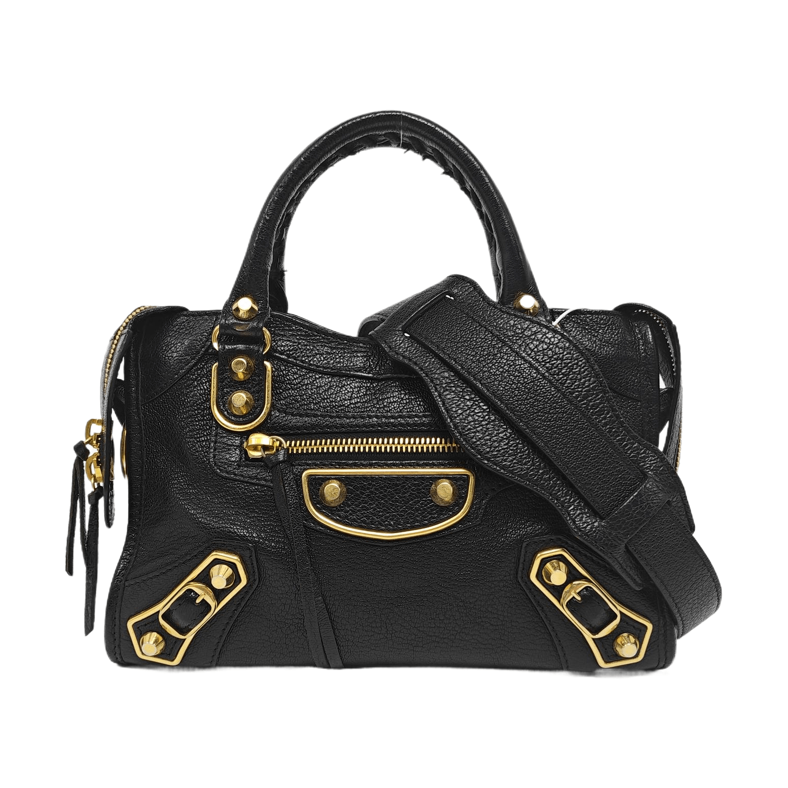 Balenciaga Classic Metallic Edge City Bag Black, Women's