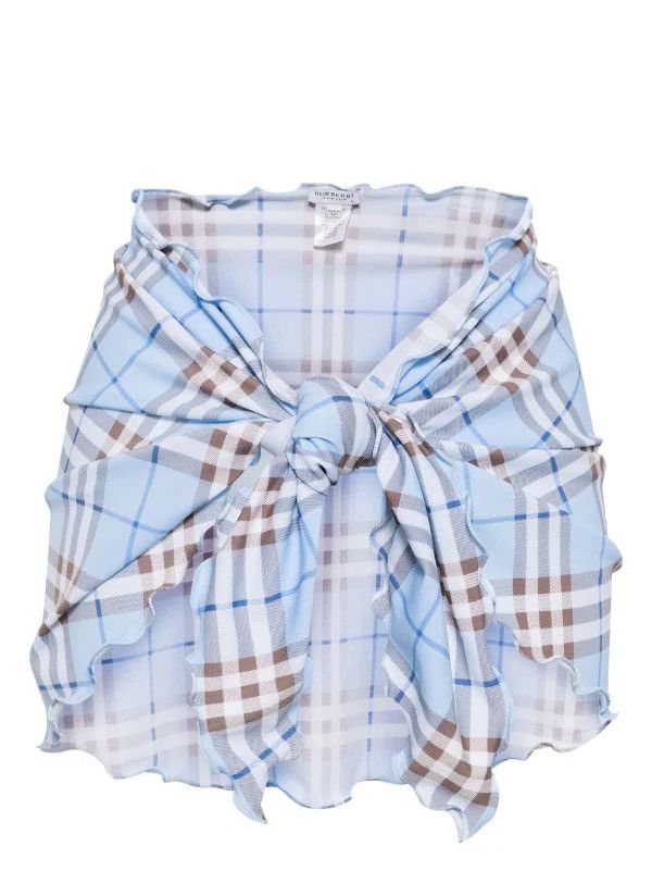 Burberry Burberry L Check Pattern Short Sarong Skirt Size ONE SIZE - 1 Thumbnail