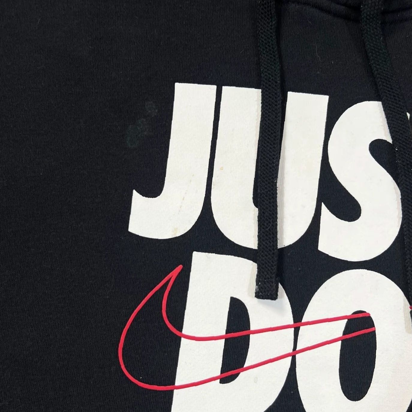 Nike NIKE "Just Do It" Big Swoosh Logo Spellout Graphic Pullover Hoodie Large Black Mens L Shirt) Size US L / EU 52-54 / 3 - 4 Thumbnail
