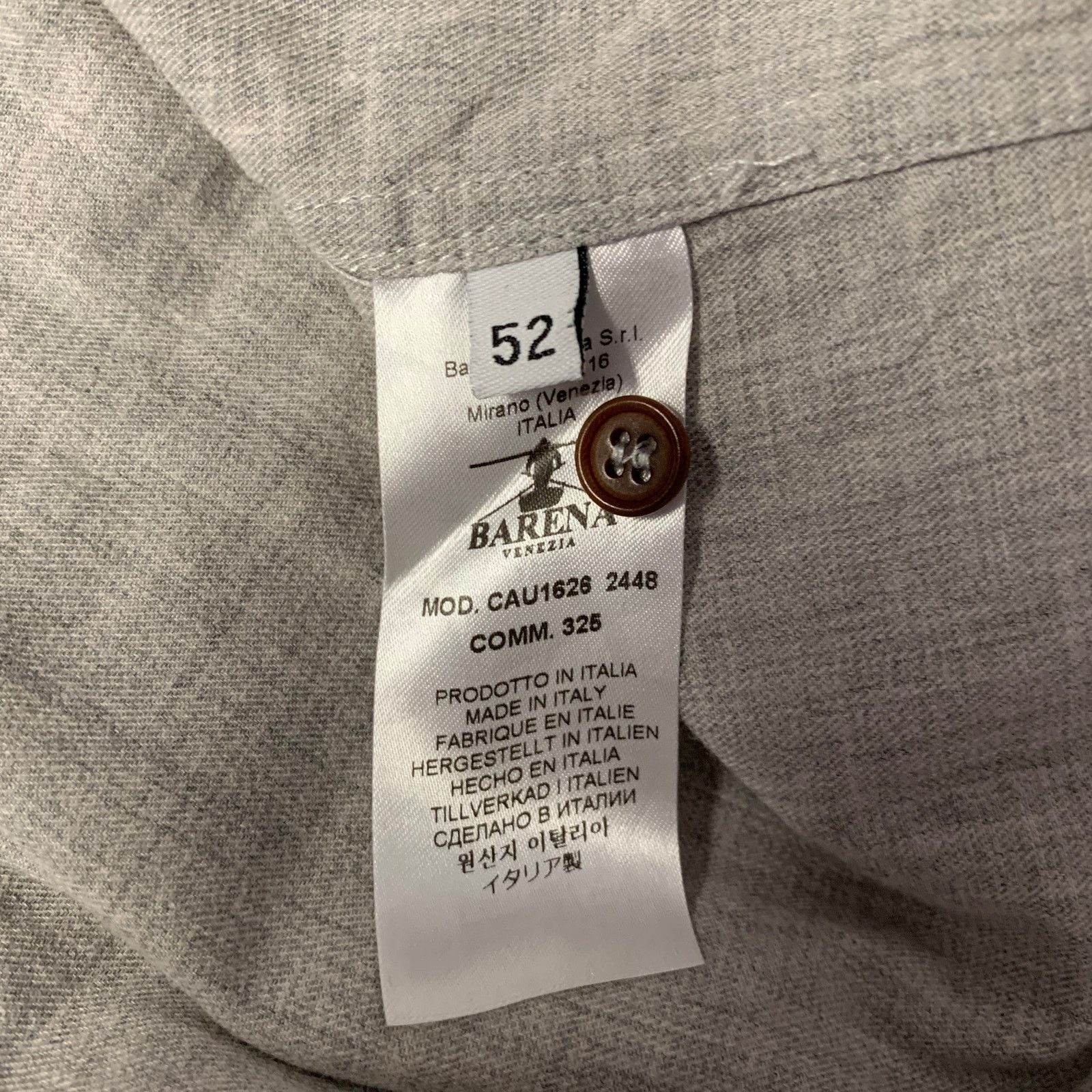 Barena BARENA Grey Heather Cotton Button Down Long Sleeve Shirt XL Size US XL / EU 56 / 4 - 5 Thumbnail