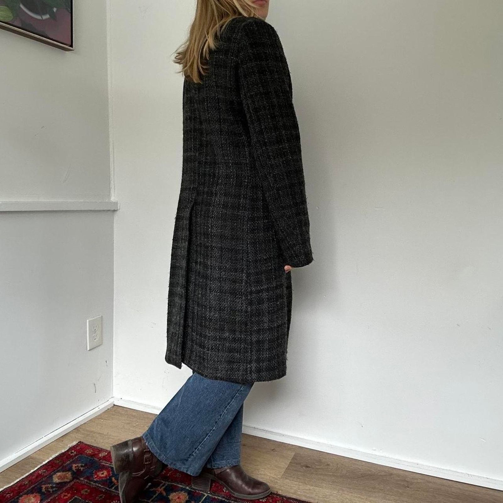 United Colors Of Benetton Of Benetton Longline Wool Coat (S) Size S / US 4 / IT 40 - 4 Thumbnail