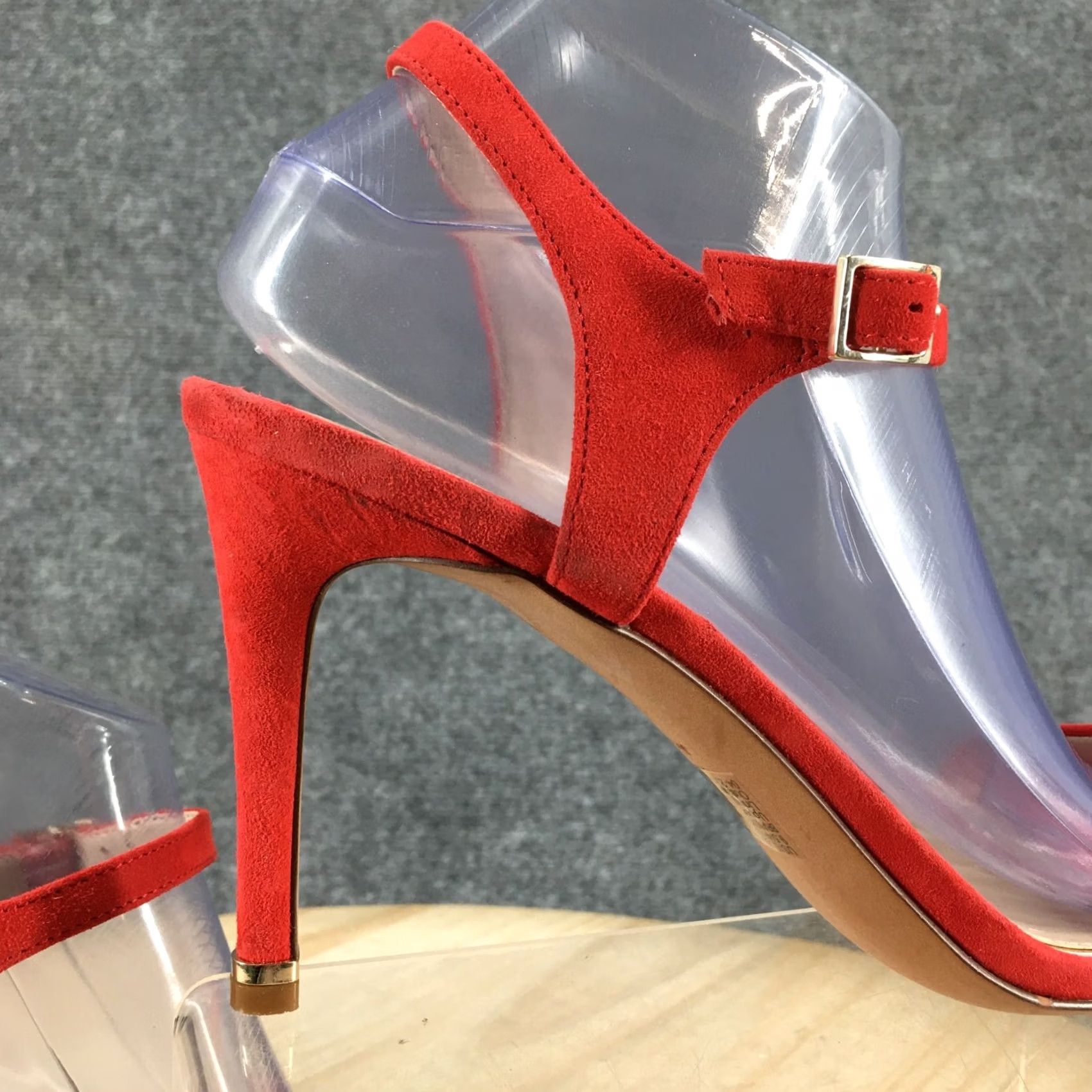 Kenneth Cole Kenneth Cole New York Heels Womens 9.5 M Dress Stiletto Buckle Strap Red Suede Size L / US 10 / IT 46 - 6 Thumbnail