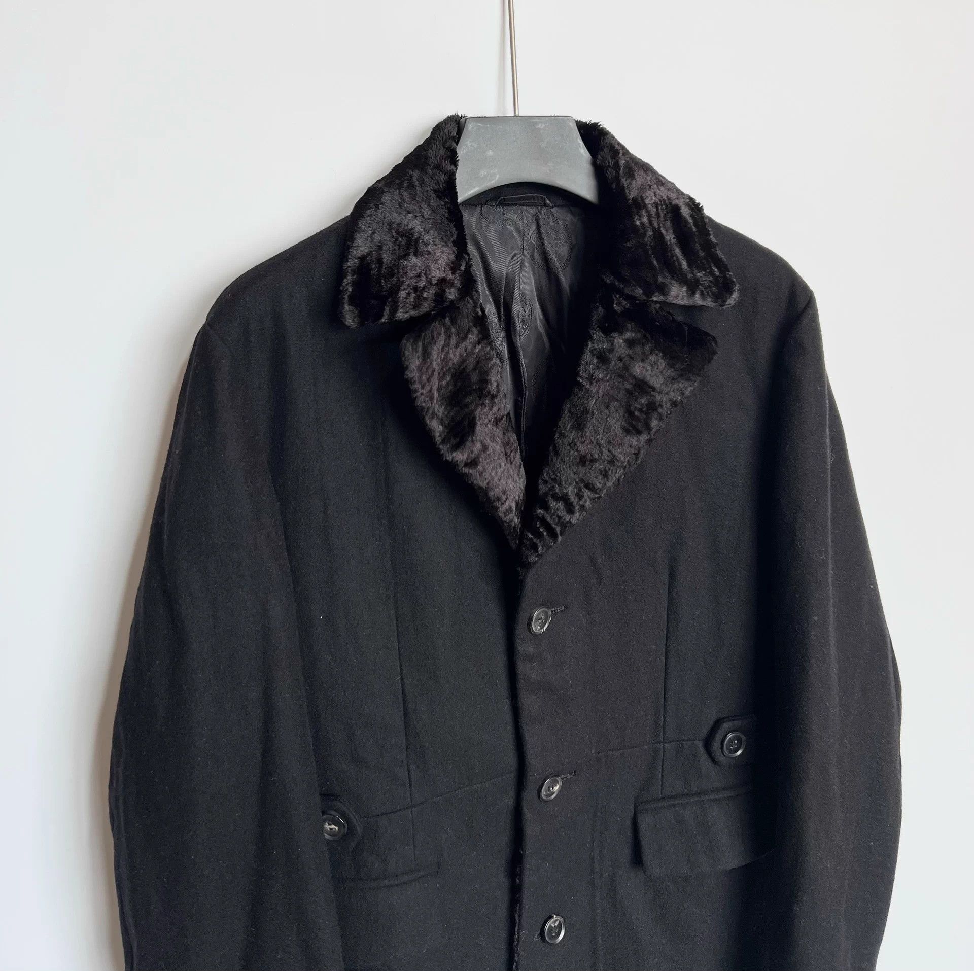 Versace Versace Wool Blend Fur Collar Coat XXL 95% New Size US XXL / EU 58 / 5 - 2 Thumbnail