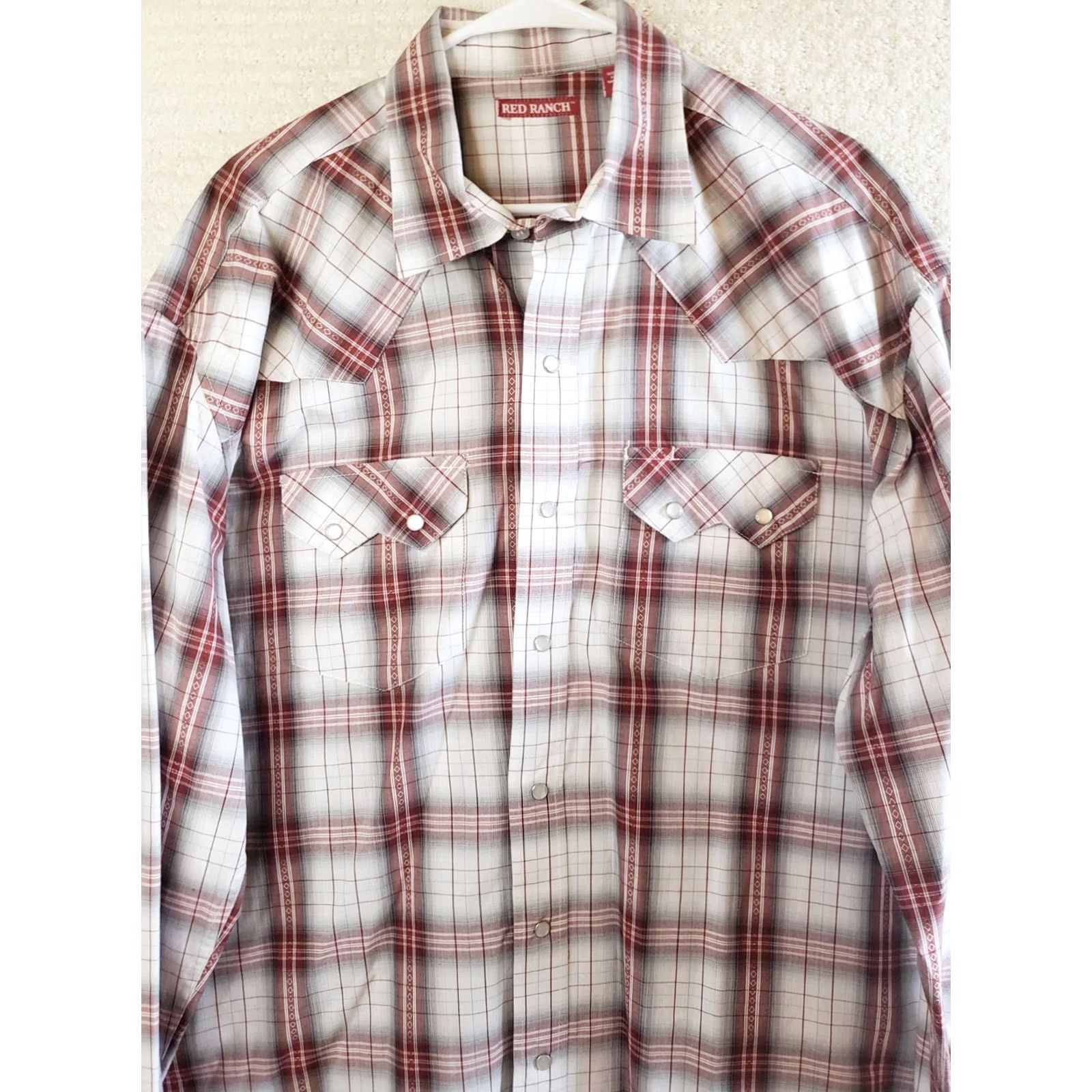 Vintage VINTAGE? No — actually Western Pearl Snap Long Sleeve Plaid Shirt Men 2XL Red Blue Pearl Snap Buttons Button-Up Collared Casual Workwear Size US XXL / EU 58 / 5 - 2 Thumbnail