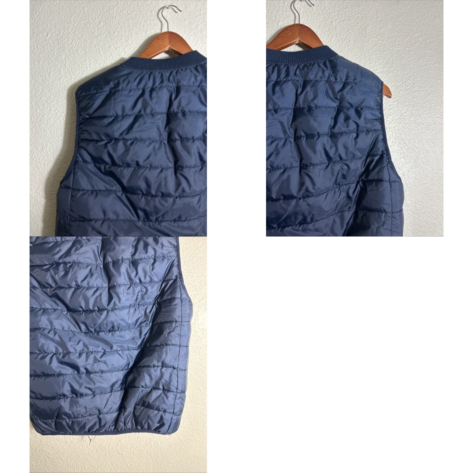 Vintage CPO Provisions Women’s Large Reversible Puffer Vest Blue Tan Polyester Vest Womens L Reversible Puffer Coat Style Size L / US 10 / IT 46 - 10 Thumbnail