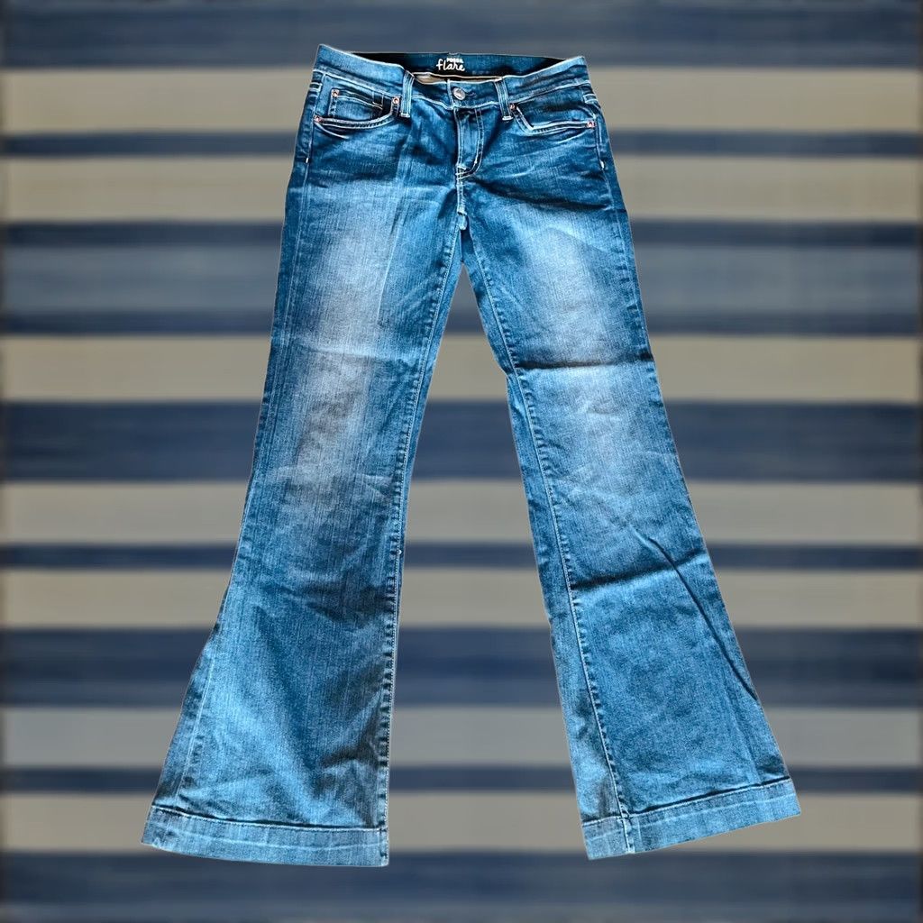 Fossil Fossil Flare Jeans Women Blue 27 Denim 5-Pocket Mid Rise Inseam 32 USA Made Size 27" / US 4 / IT 40 - 1 Thumbnail