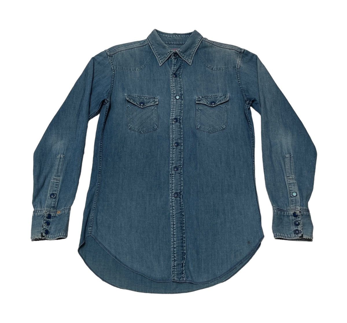 45rpm Vintage Japanese Brand 45Rpm Denim Shirt 2000s Size US M / EU 48-50 / 2 - 1 Thumbnail