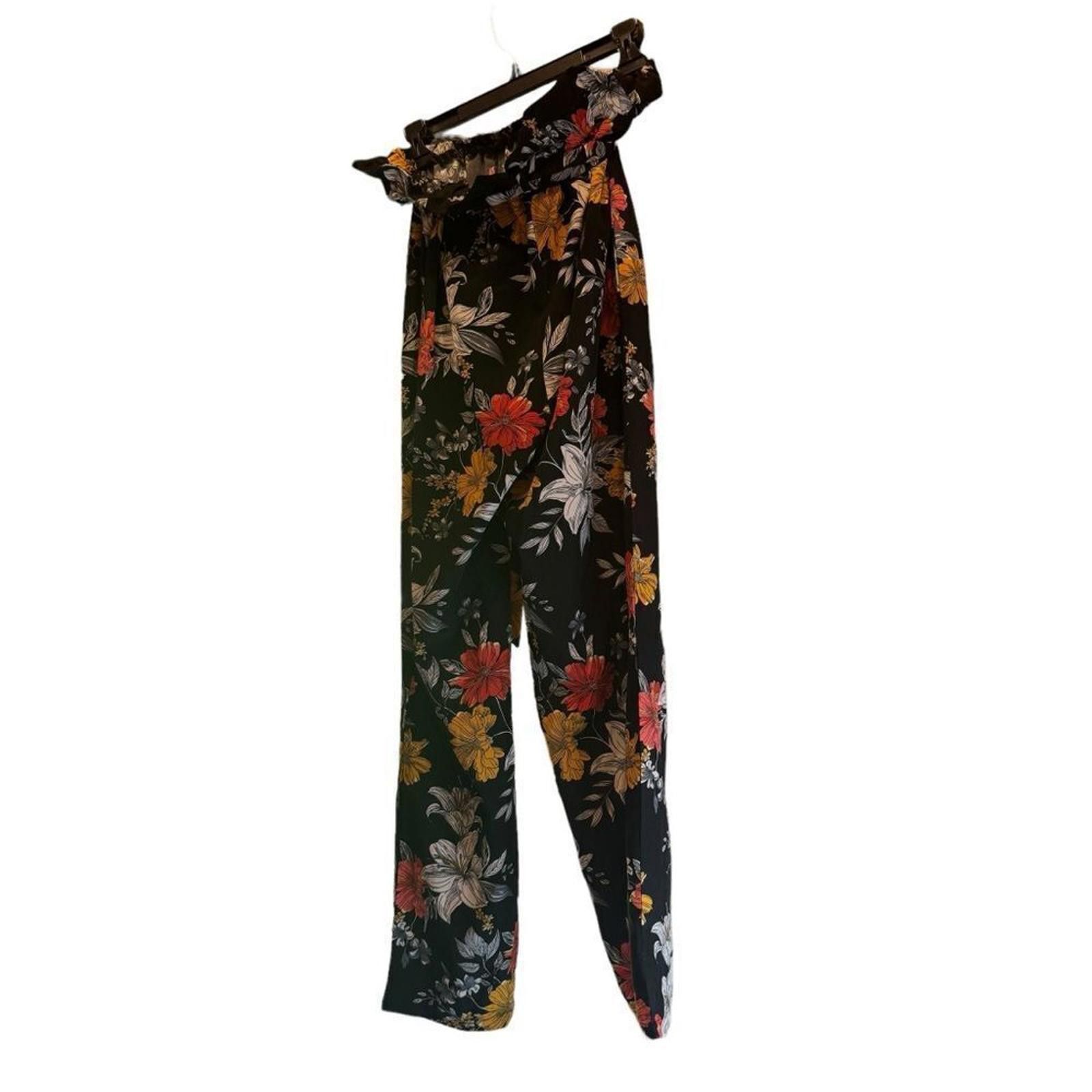 Shein SHEIN. Floral VCAY Wide Leg Pants Matching Belt. Size Small. Size 28" / US 6 / IT 42 - 10 Thumbnail