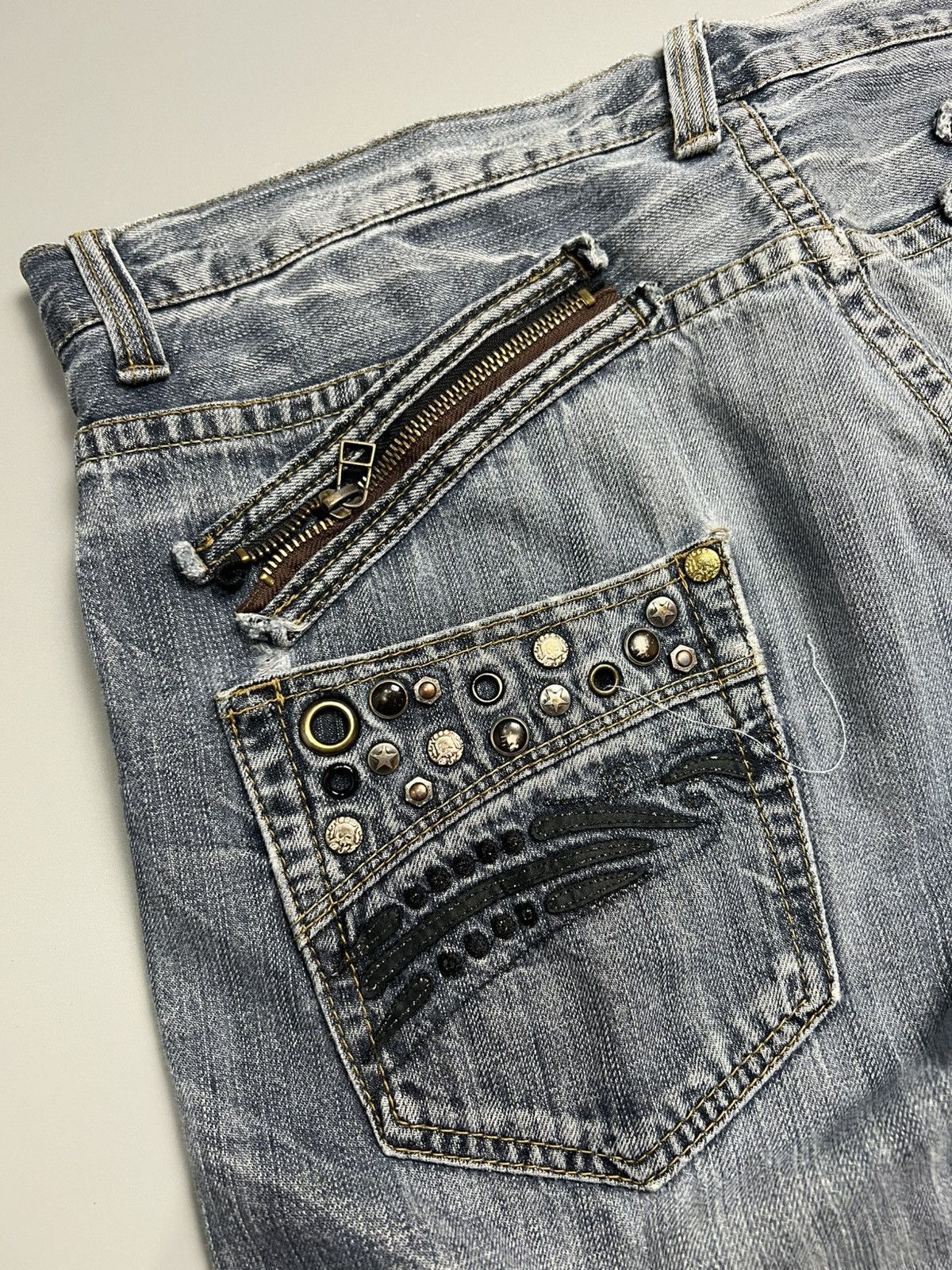 Japanese Brand × Seditionaries × Vintage Vintage Oririn Y2K Studded Denim Size US 37 - 4 Thumbnail