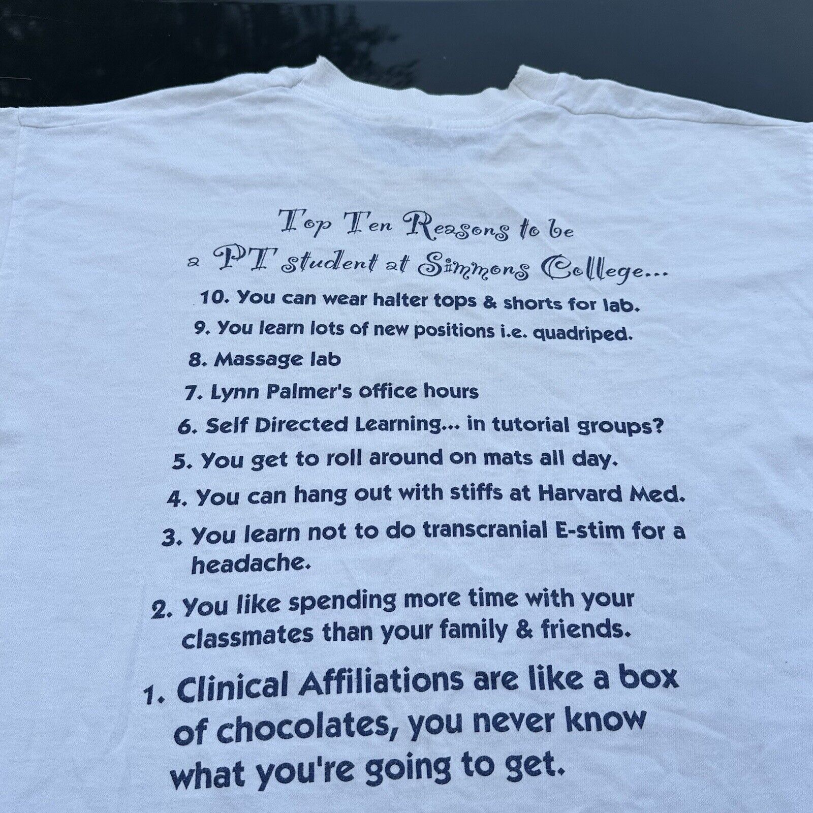 Vintage 80s Simmons College Physical Therapy T-Shirt Funny Vintage Size US L / EU 52-54 / 3 - 1 Thumbnail