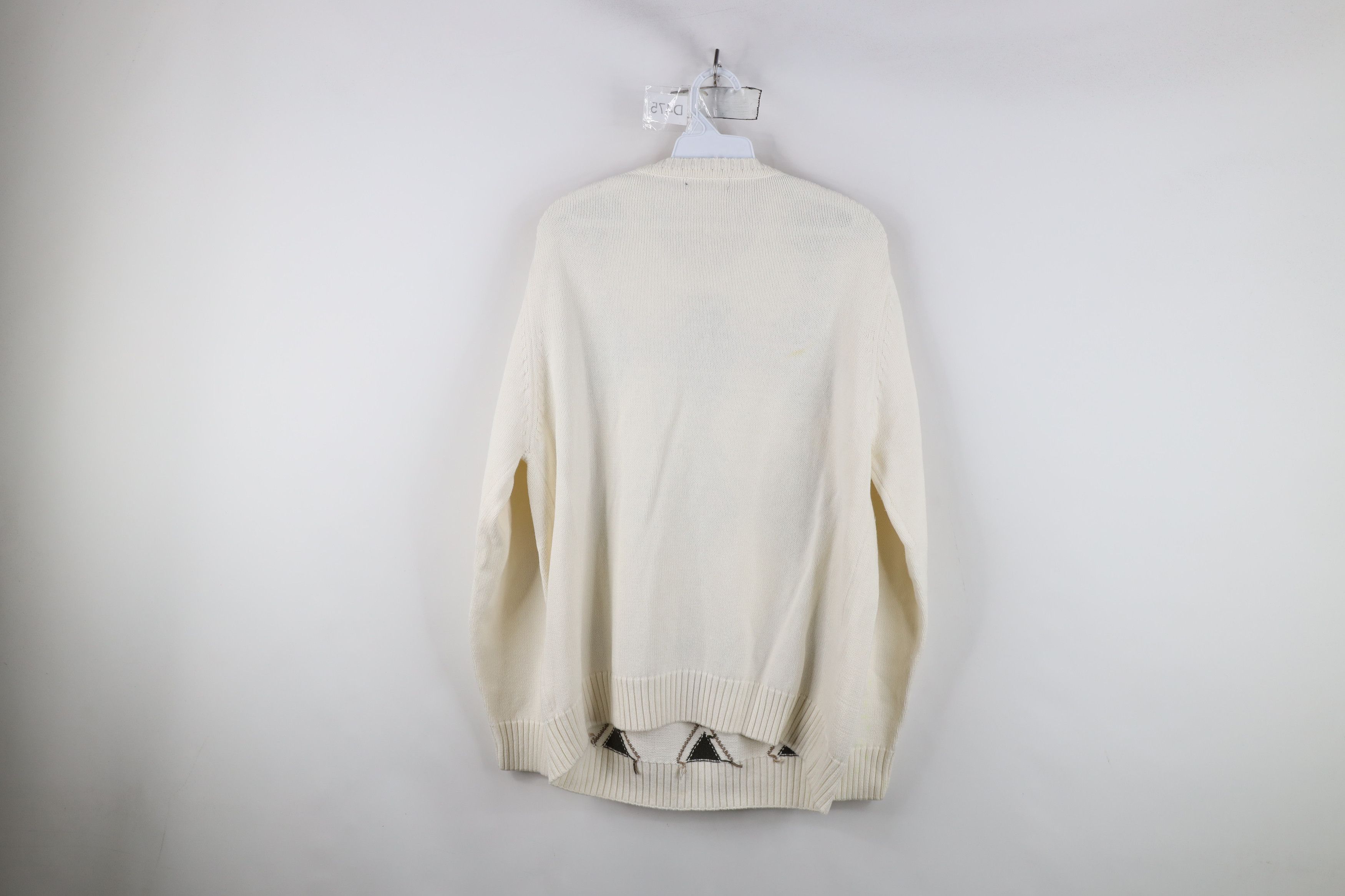 Vintage Vintage 90s Streetwear Diamond Cotton Knit Crewneck Sweater Size US L / EU 52-54 / 3 - 10 Thumbnail