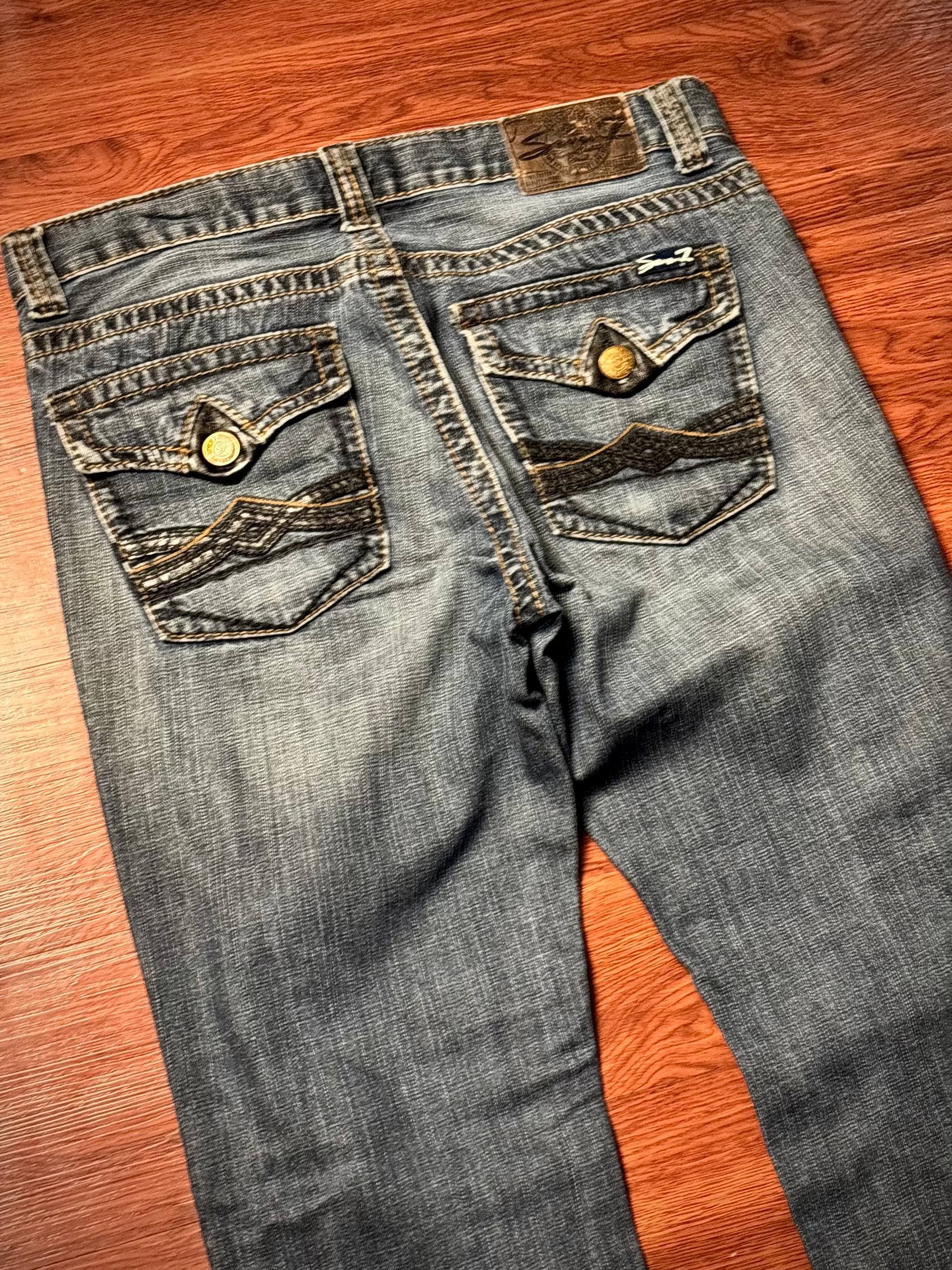 If Six Was Nine Vintage Y2K Seven Jeans Flap Pocket Bootcut Pants Fade Wash Size US 34 / EU 50 - 4 Thumbnail