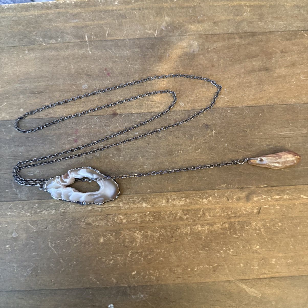 Vintage Vintage agate lariat necklace Size ONE SIZE - 2 Thumbnail