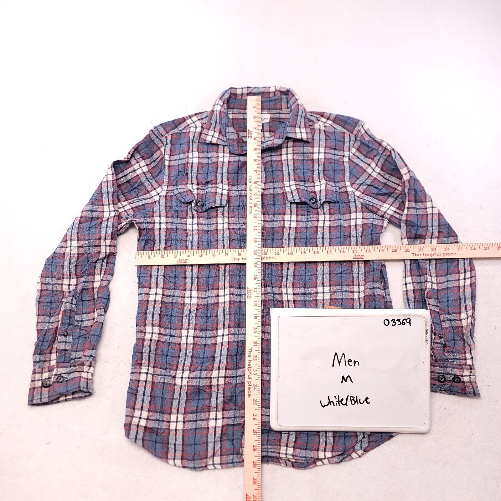 Sonoma Sonoma Tartan Flannel Shirt Mens Size Medium M Blue White Size US M / EU 48-50 / 2 - 6 Thumbnail