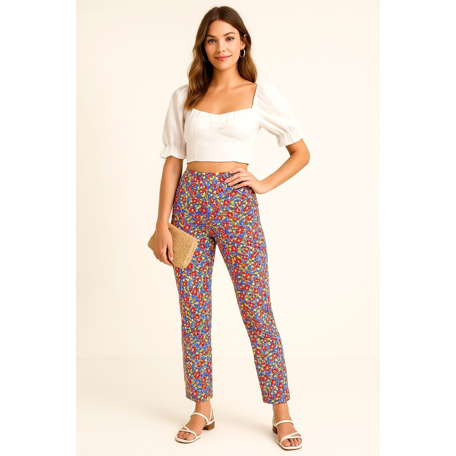 Other 7th Avenue Design Studio Medium Chic Floral Tapered Pants Re Size 30" / US 8 / IT 44 - 12 Thumbnail