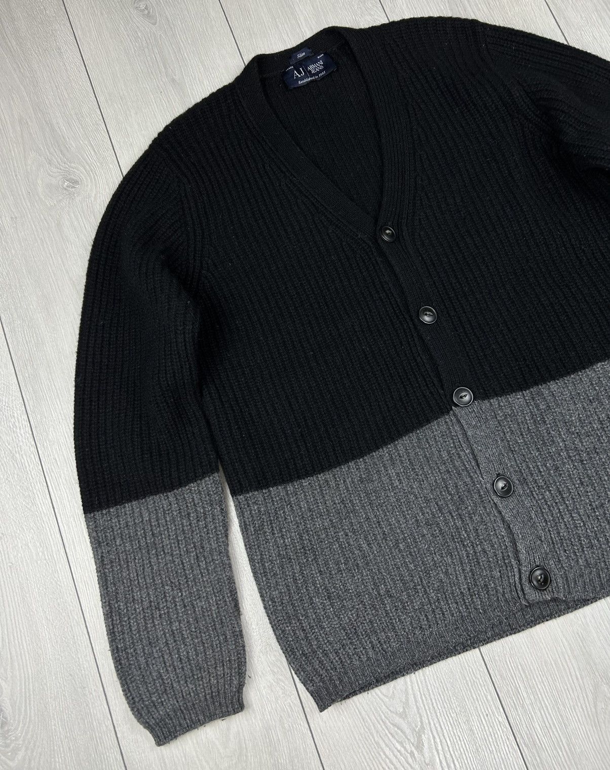 Armani Armani Jeans Knitted Wool Cardigan Sweater Size XL Size US XL / EU 56 / 4 - 3 Thumbnail