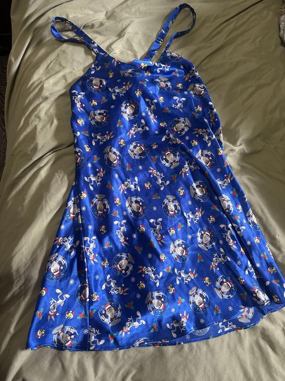 Designer VTG Medium Looney Tunes Night Gown Medium Cami Taz Christmas Size ONE SIZE - 1 Thumbnail