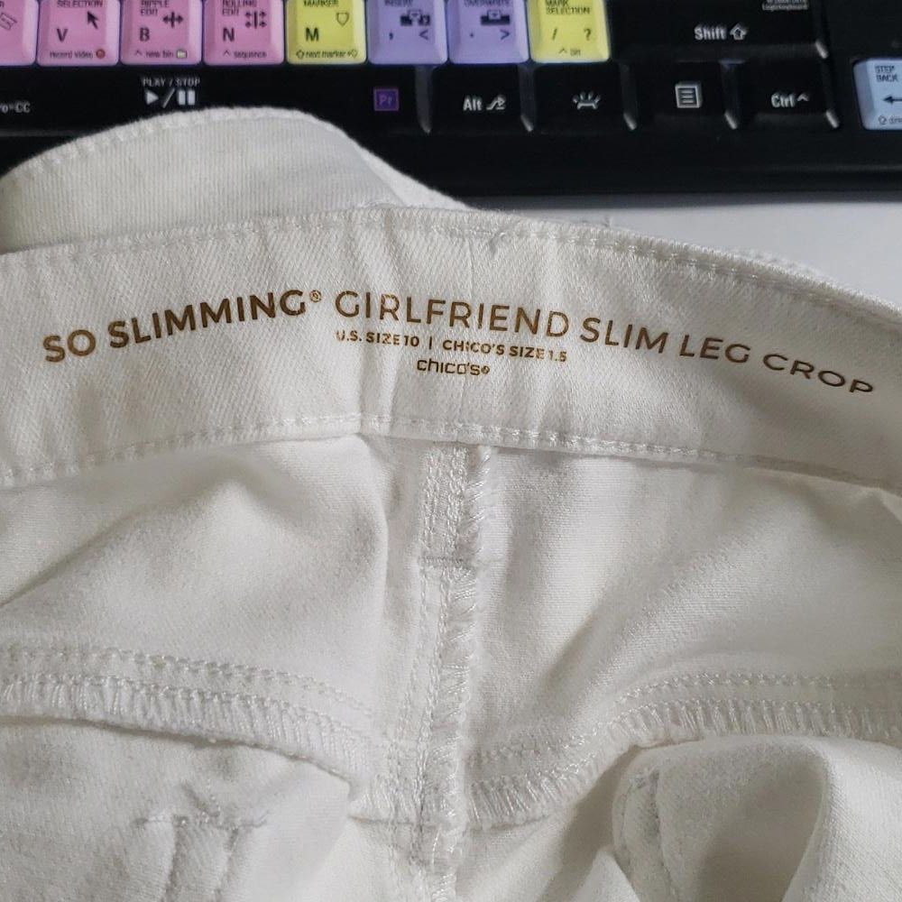 Chicos CT690a Chico's So Slimming Girlfriend Crop White Jean Size 32" / US 10 / IT 46 - 6 Thumbnail