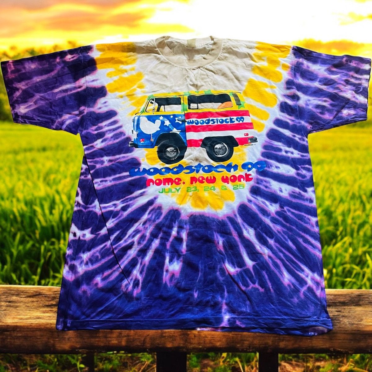 Vintage Vtg Woodstock 99 Volkswagen Bus Tie Dye Concert T-Shirt XL Size US XL / EU 56 / 4 - 1 Thumbnail