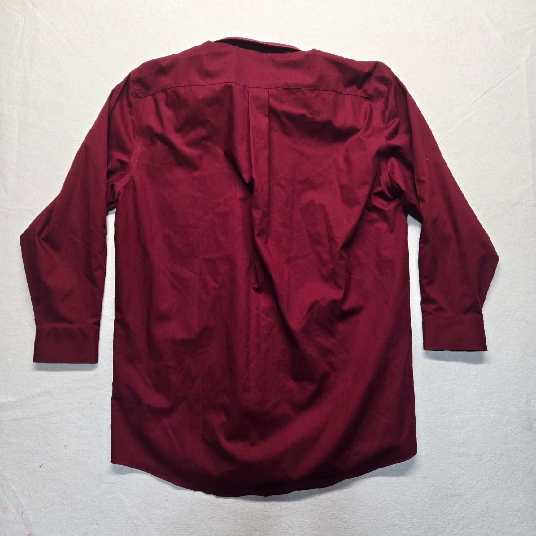Stafford VINTAGE Stafford Men's Button-Up Shirt Casual Travel Solid Red Long Sleeve 17 32-33 Easy Care Size US XL / EU 56 / 4 - 7 Thumbnail