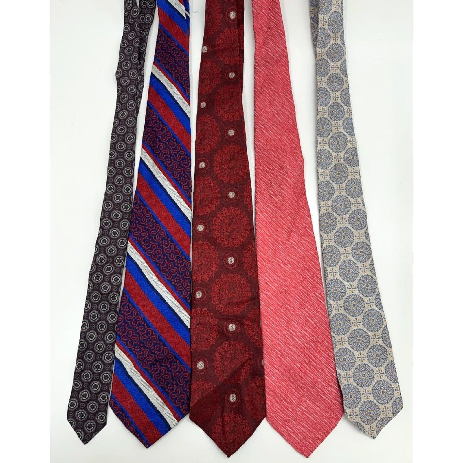 Vintage Mens Tie Set of 5 Lot Assorted Ties Size ONE SIZE - 2 Thumbnail