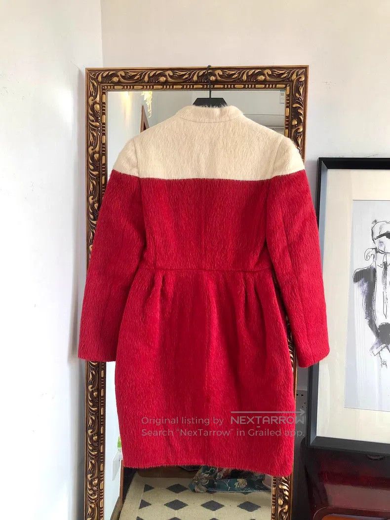 Valentino Valentino Red and white color-blocked camel wool coat Size M / US 6-8 / IT 42-44 - 2 Thumbnail