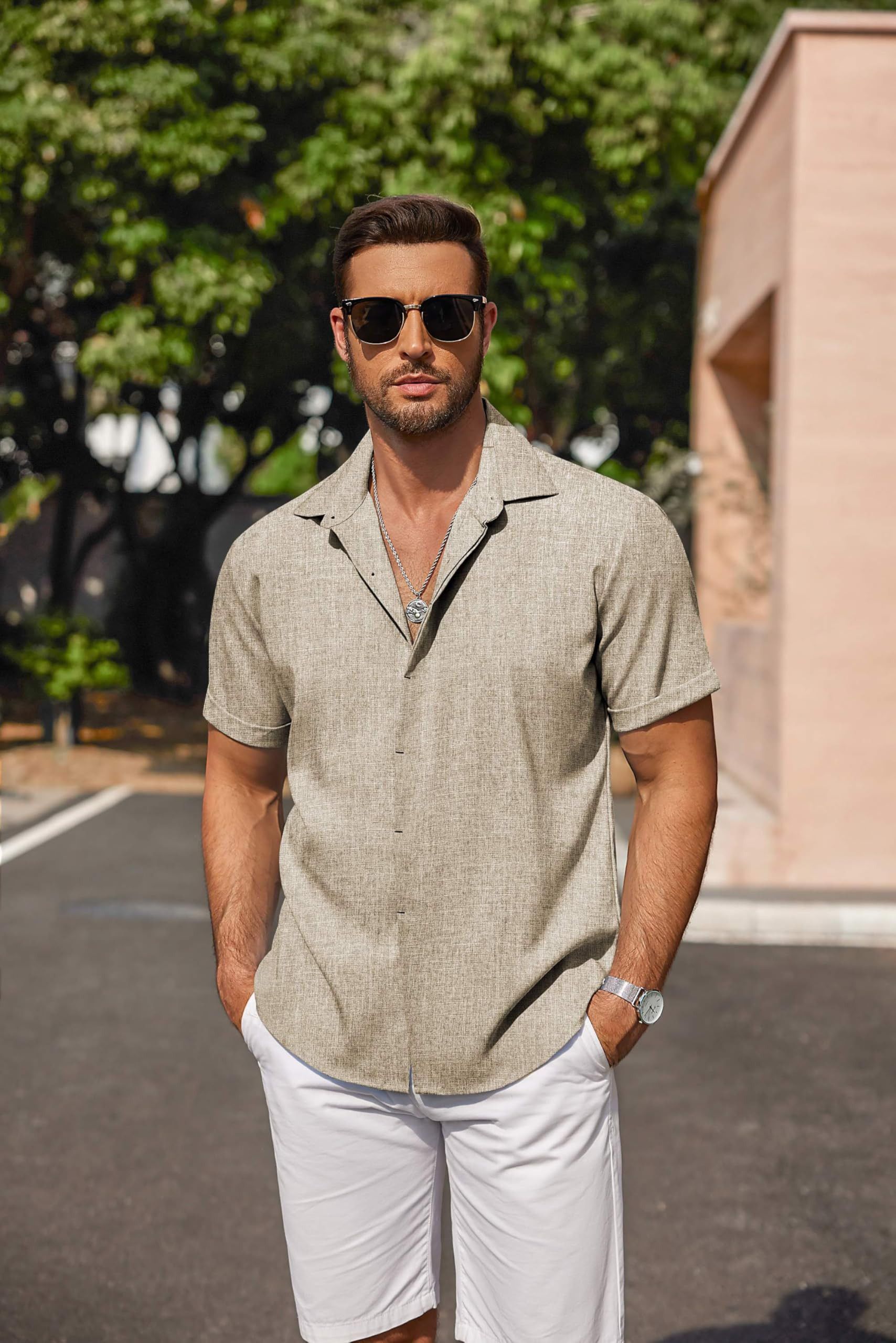 Other Men's linen beach summer shirt Size US L / EU 52-54 / 3 - 2 Thumbnail