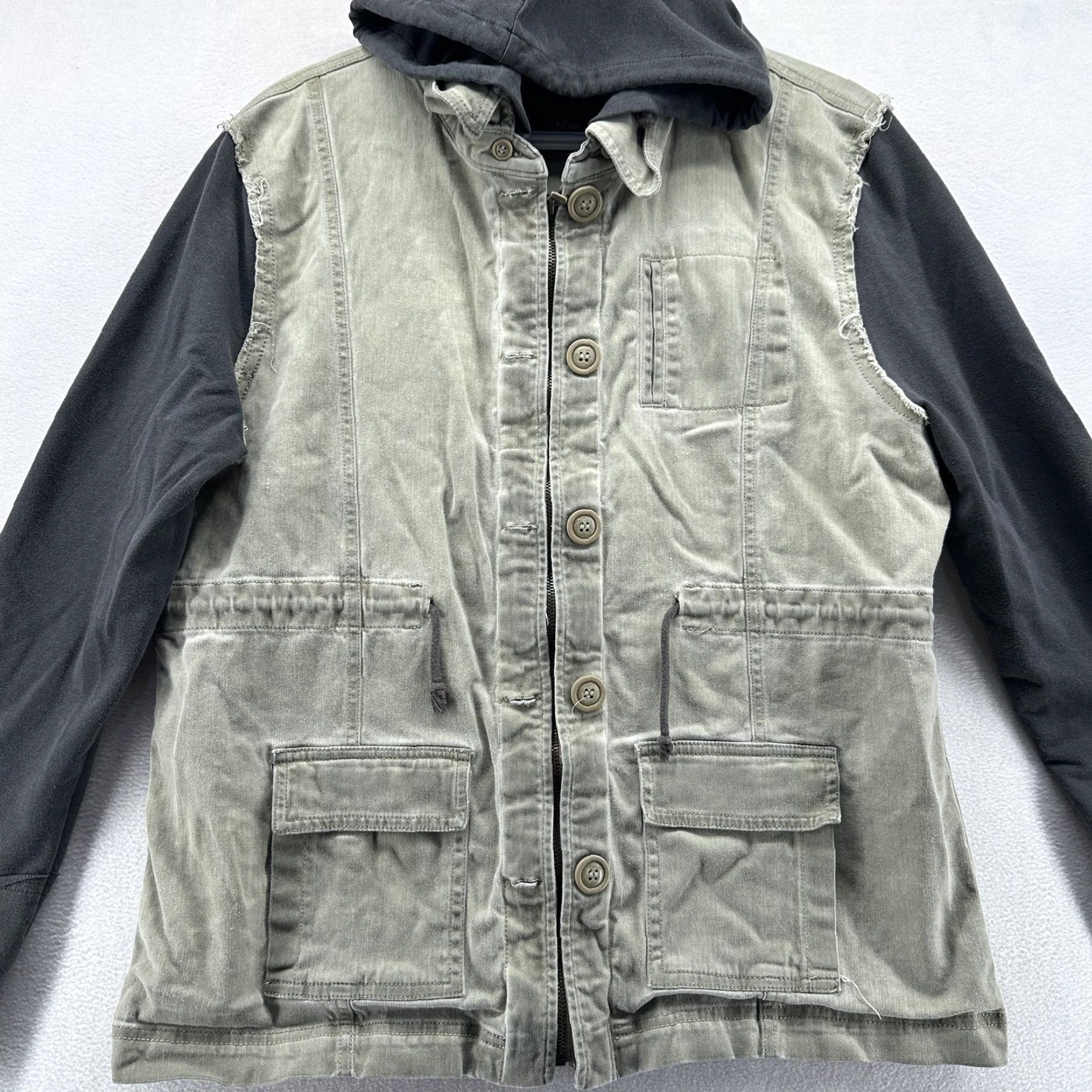 BKE BKE Jacket Mens Large Green Canvas Hooded Military Field Utility Zip Jacket Size US L / EU 52-54 / 3 - 4 Thumbnail