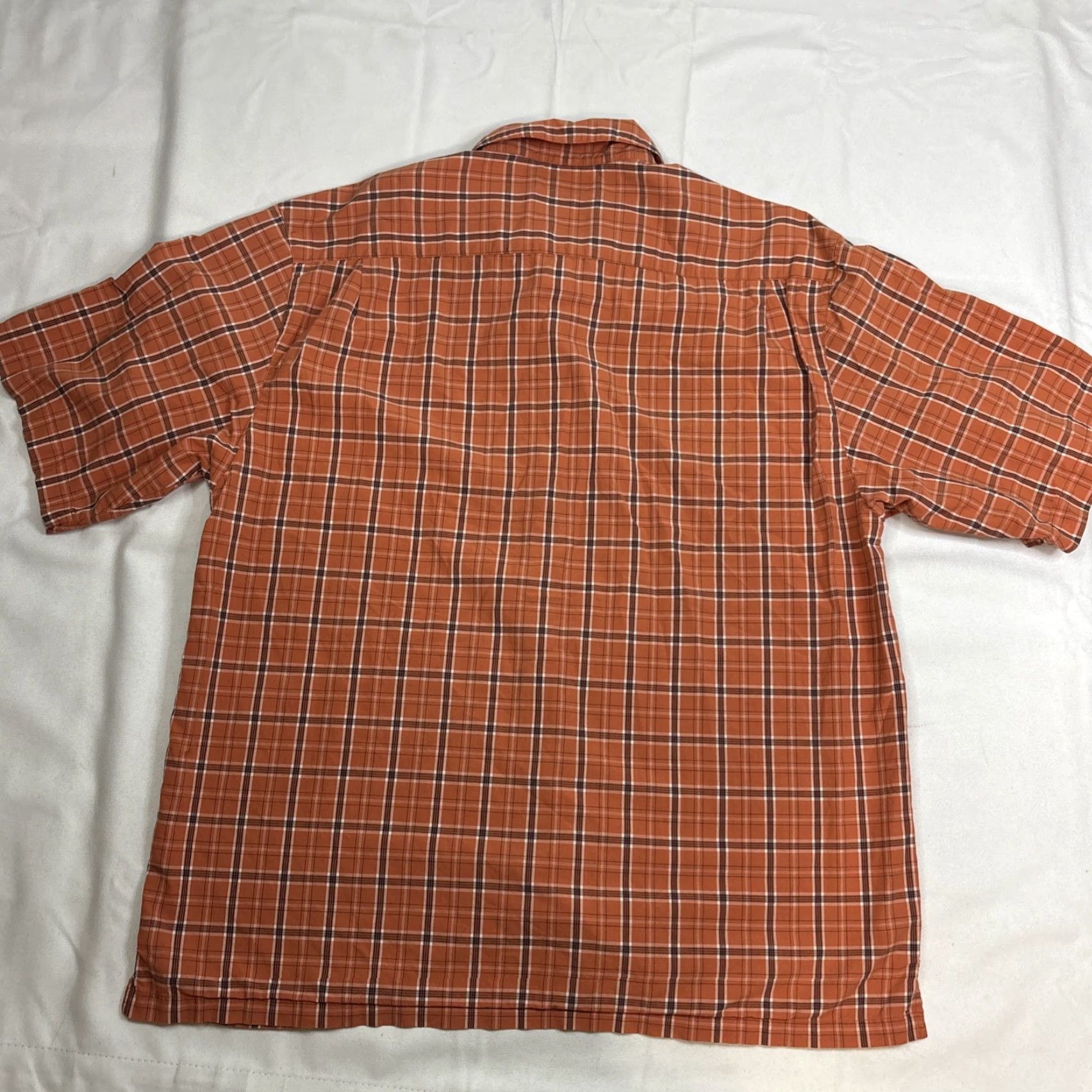 Vintage Columbia Shirt Mens Large Orange Brown Blend Plaid Short Sleeve Button-Up Size US L / EU 52-54 / 3 - 5 Thumbnail