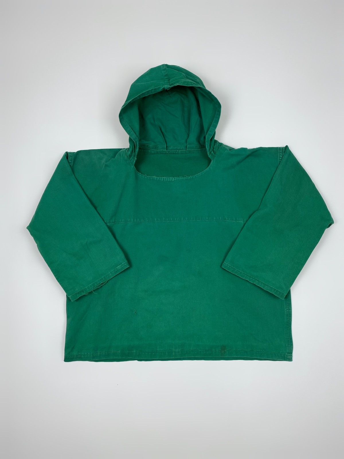 Vintage 60s 70s Vintage Distressed European Hooded Boxy Smock Anorak Size US XS / EU 42 / 0 - 1 Thumbnail