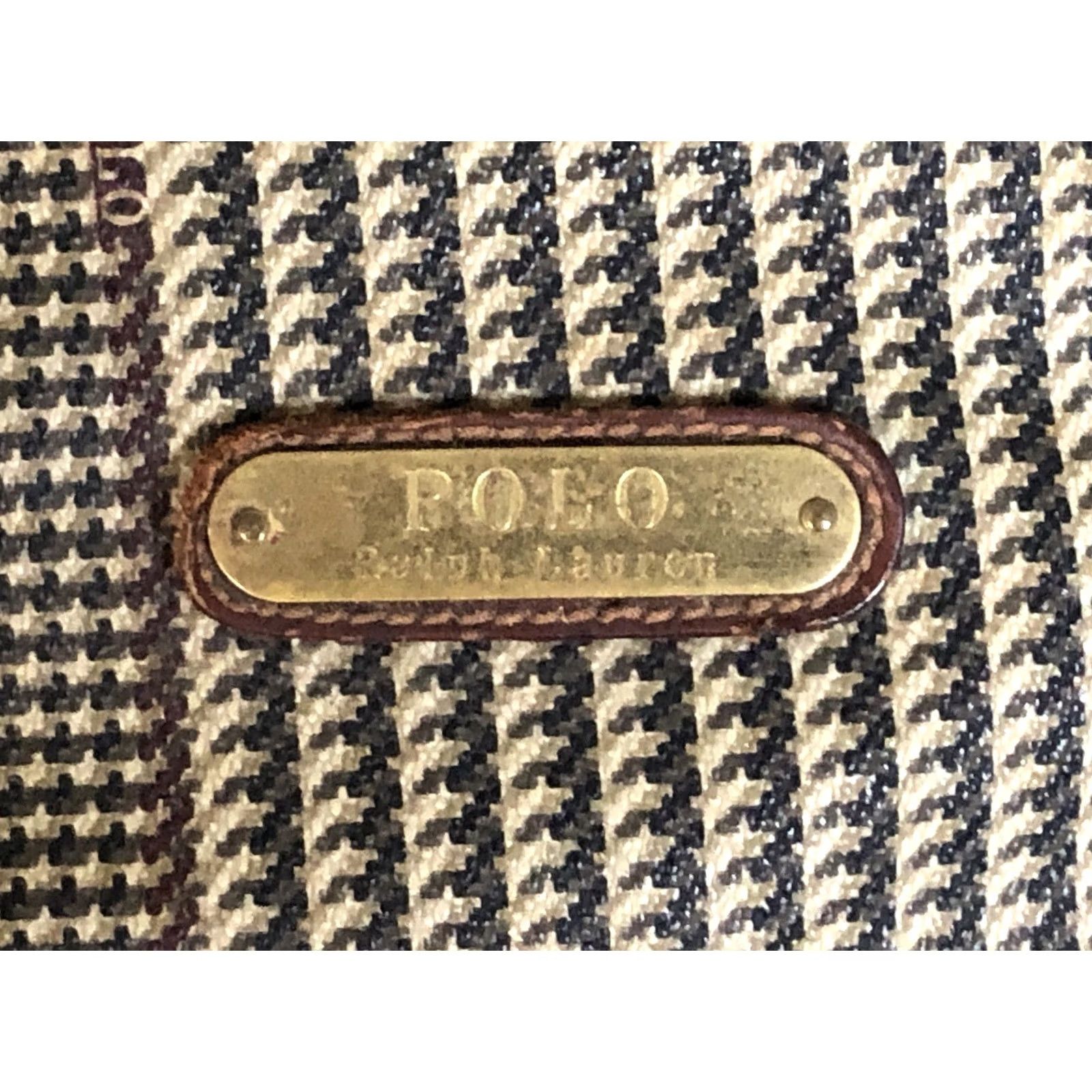 Polo Ralph Lauren VINTAGE Polo Ralph Lauren Houndstooth Duffel Bag Weekender Travel Carry All Case Men Large Brown Canvas Leather Size US L / EU 52-54 / 3 - 2 Thumbnail