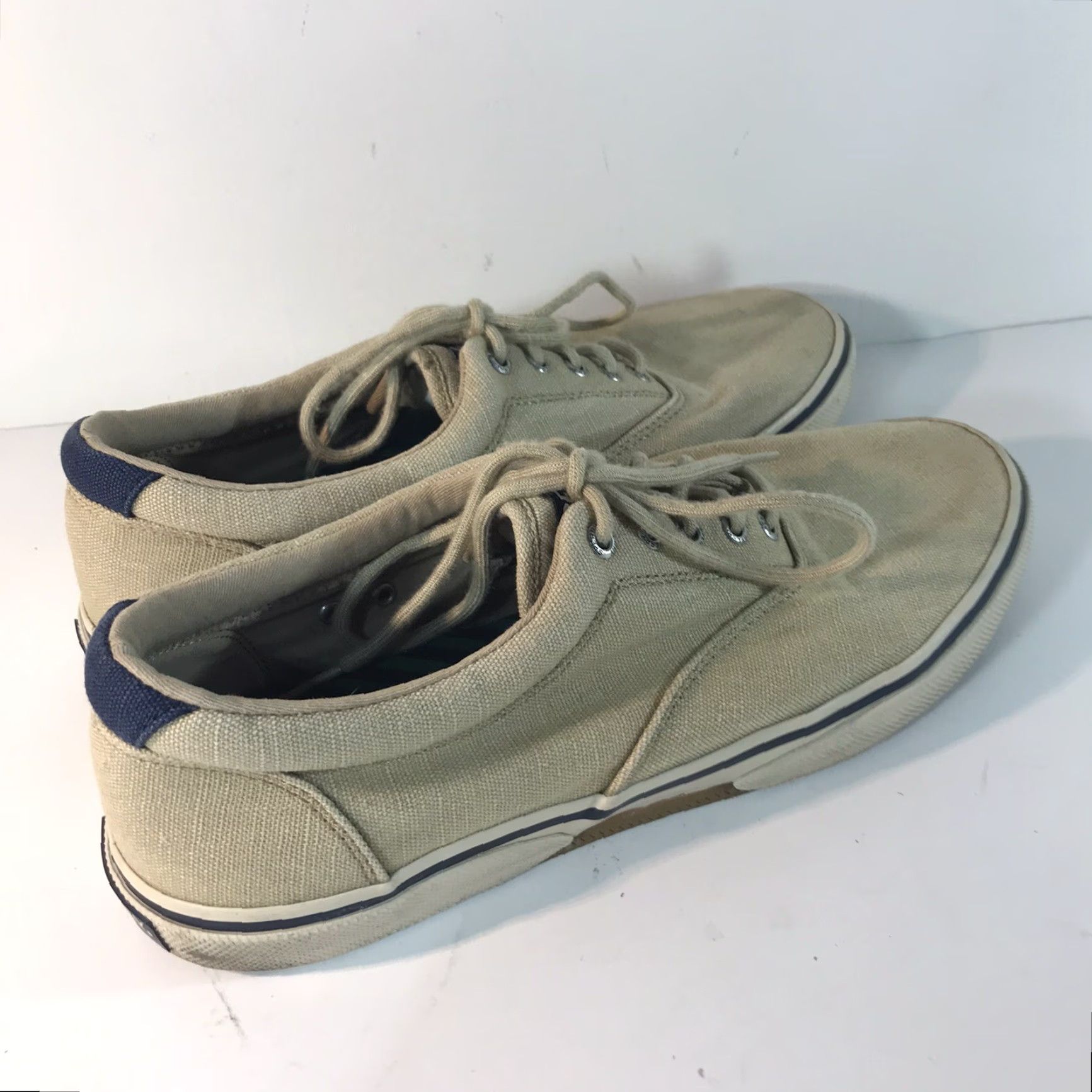 Sperry Sperry Top Sider Sneakers Beige Canvas Lace Up Mens Size 11 Casual Size US L / EU 52-54 / 3 - 2 Thumbnail