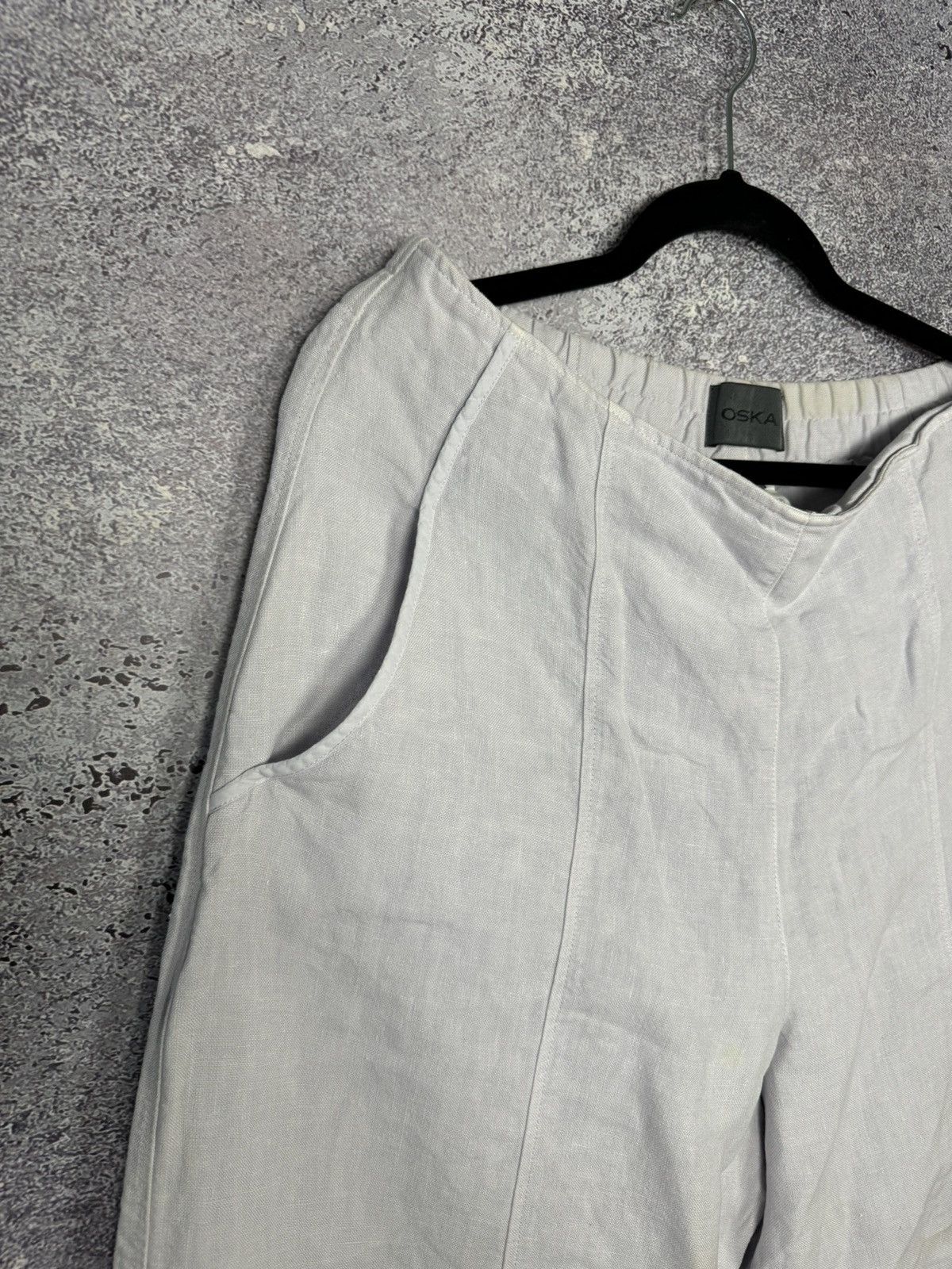 Japanese Brand × OSKA Vintage Japanese OSKA Linen Big Pants Buggy Style Oldmoney Size 32" / US 10 / IT 46 - 7 Thumbnail