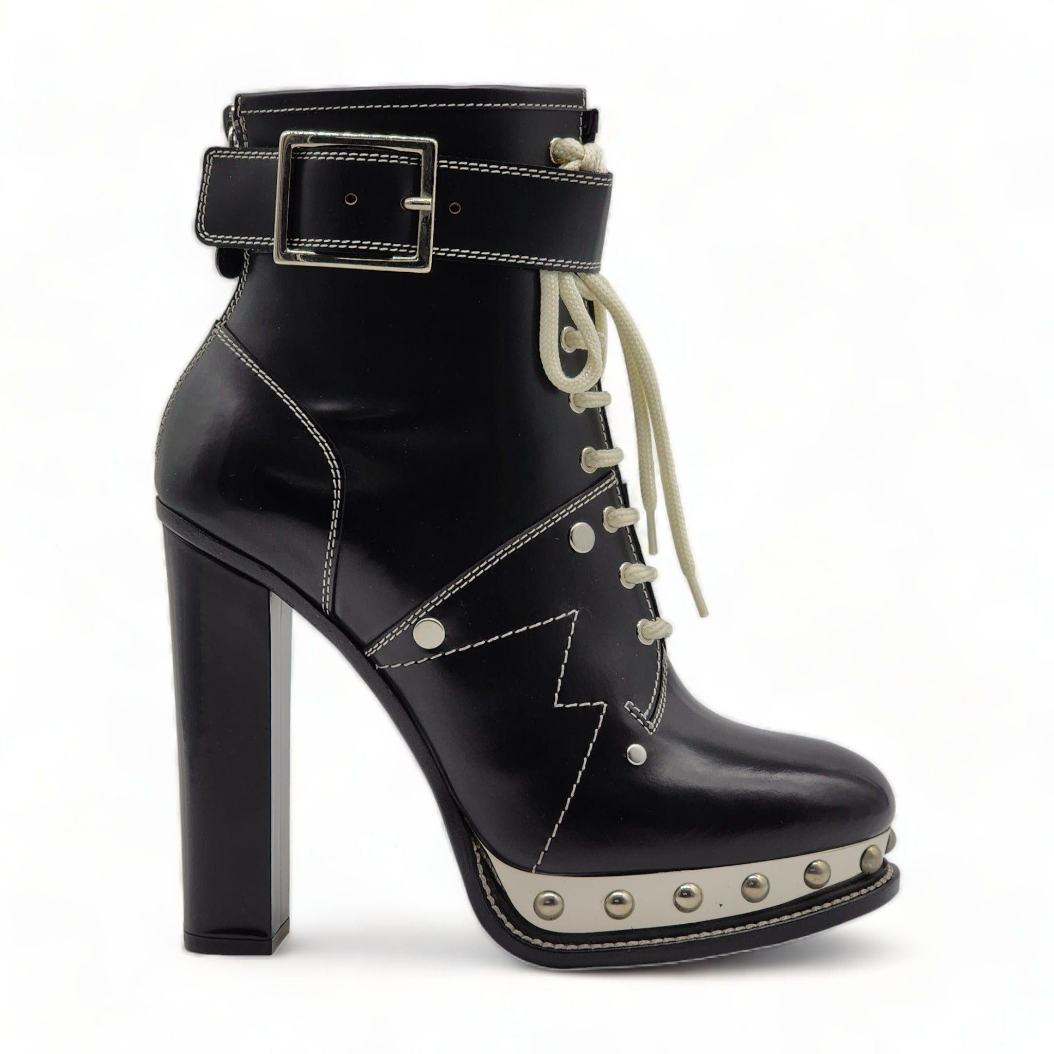 Alexander McQueen Tread Slick Leather Platform Boots 39 Size US 9 / IT 39 - 2 Thumbnail