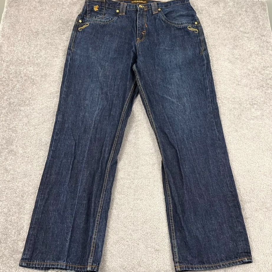 Rocawear VINTAGE Rocawear Blue Denim Wide Leg Jeans Mens 38 x 33 Hip Hop Y2K Size US 38 / EU 54 - 6 Thumbnail