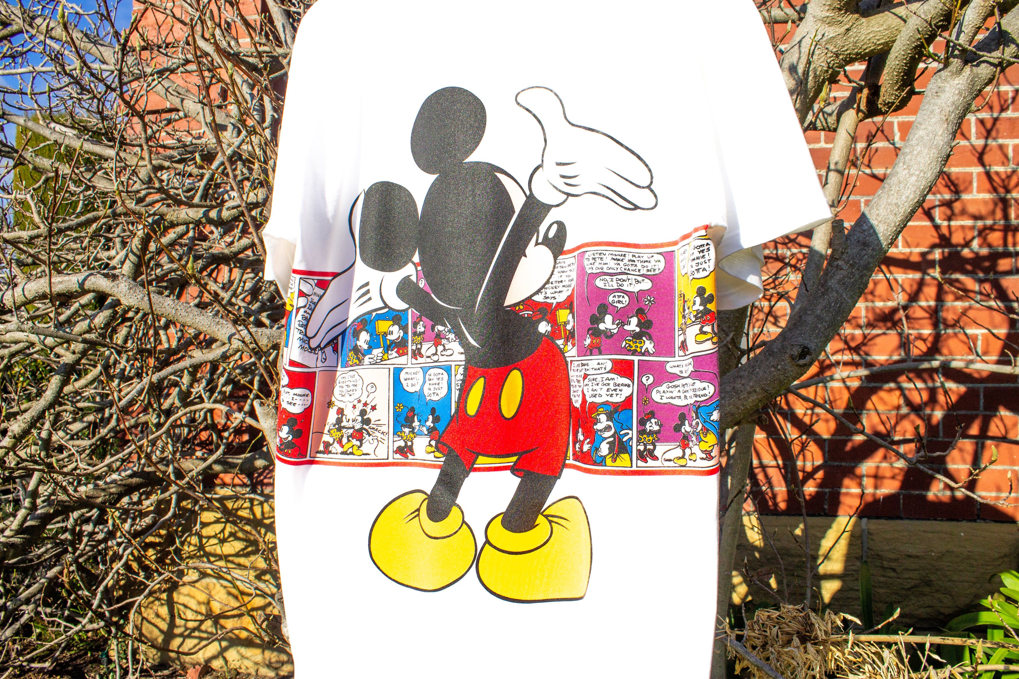 Velva Sheen 90's Comic Mickey Mouse T-Shirt Size US XL / EU 56 / 4 - 7 Thumbnail