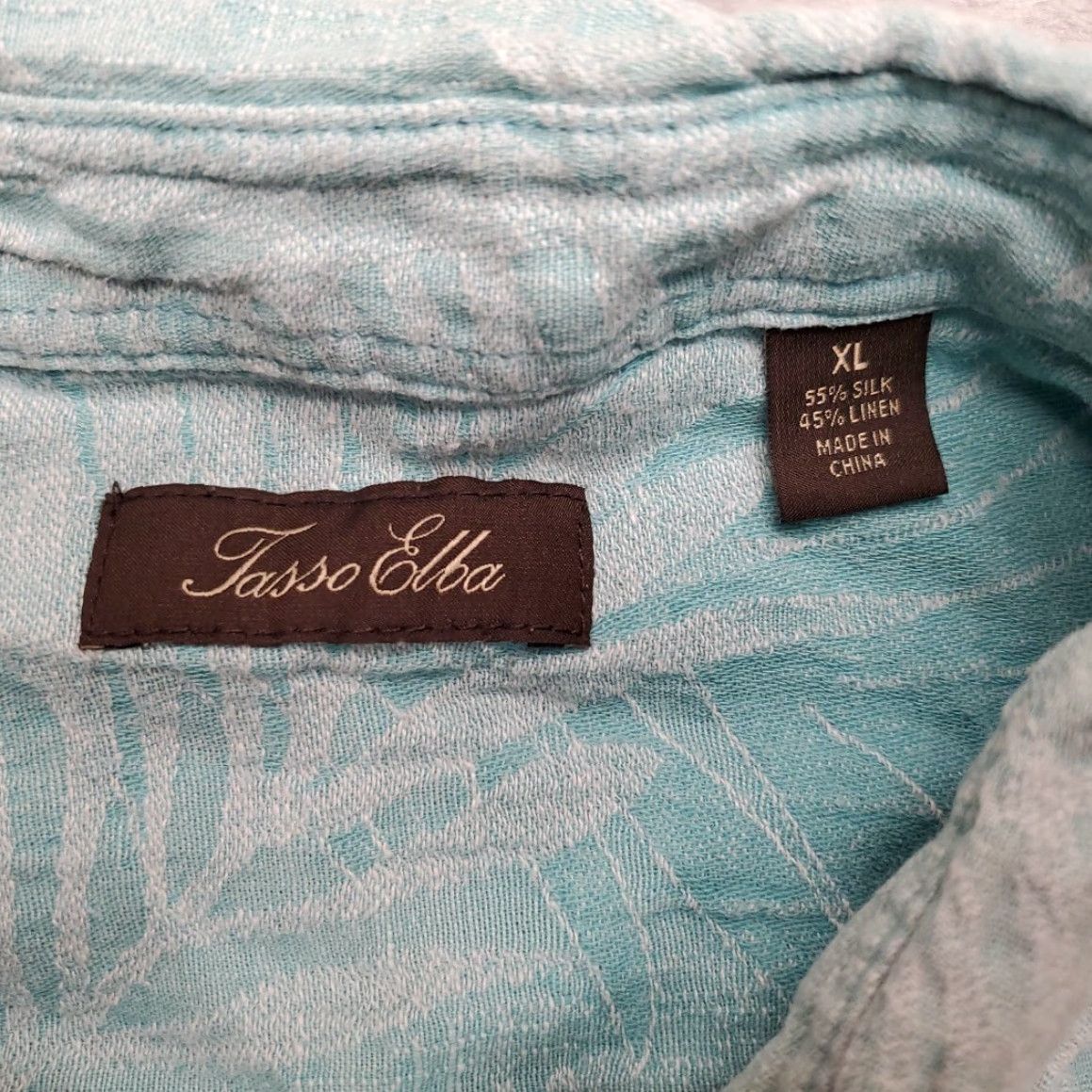 Tasso Elba VINTAGE Tasso Elba Camp Shirt Mens XL Turquoise Floral Silk Linen Hawaiian Palm Retro Shirt Mens XL Green Floral Hawaiian 90s? Size US XL / EU 56 / 4 - 5 Thumbnail