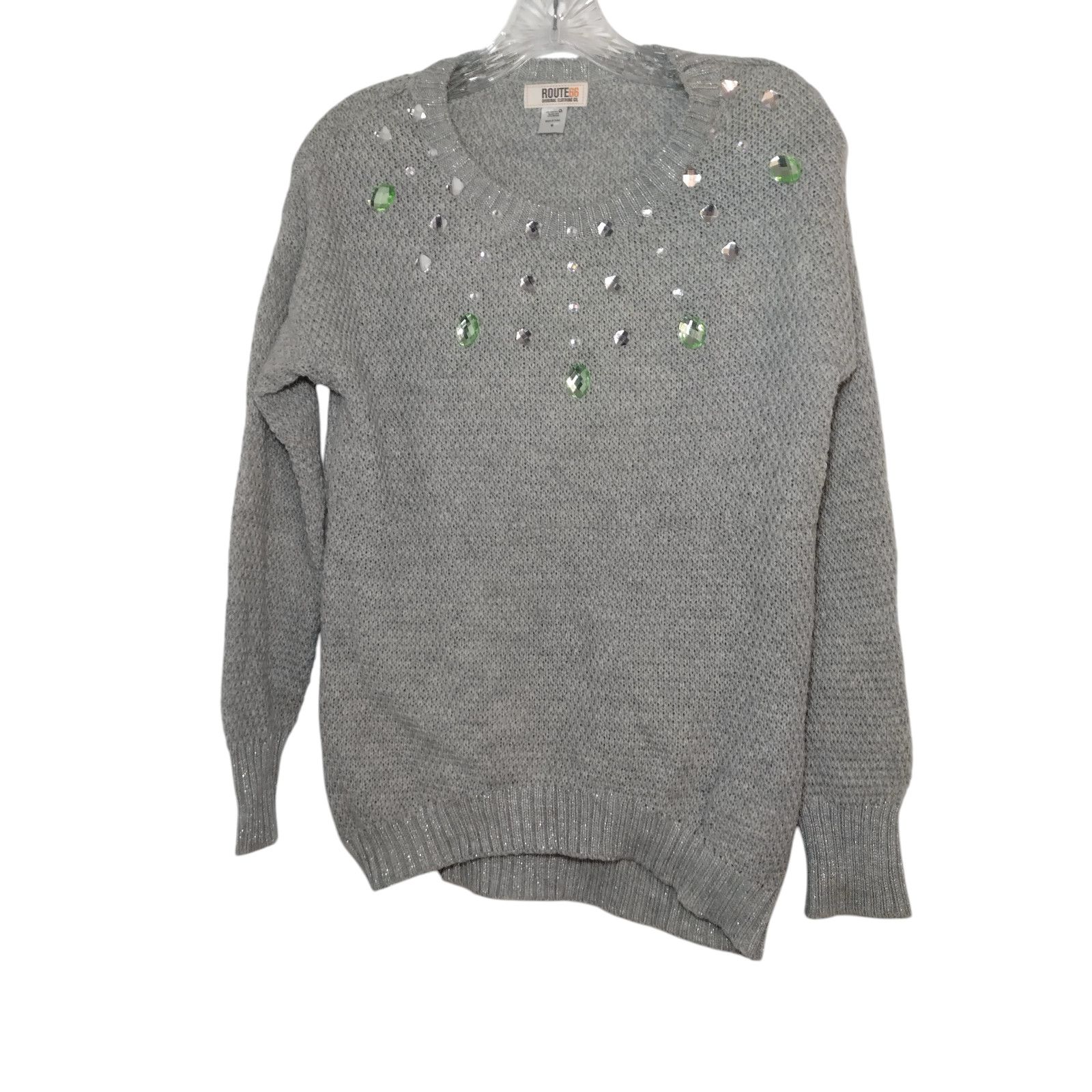 Route 66 Route 66 Sweater Long Sleeves Rhinestones Knit Gray Sz Md Size M / US 6-8 / IT 42-44 - 5 Thumbnail