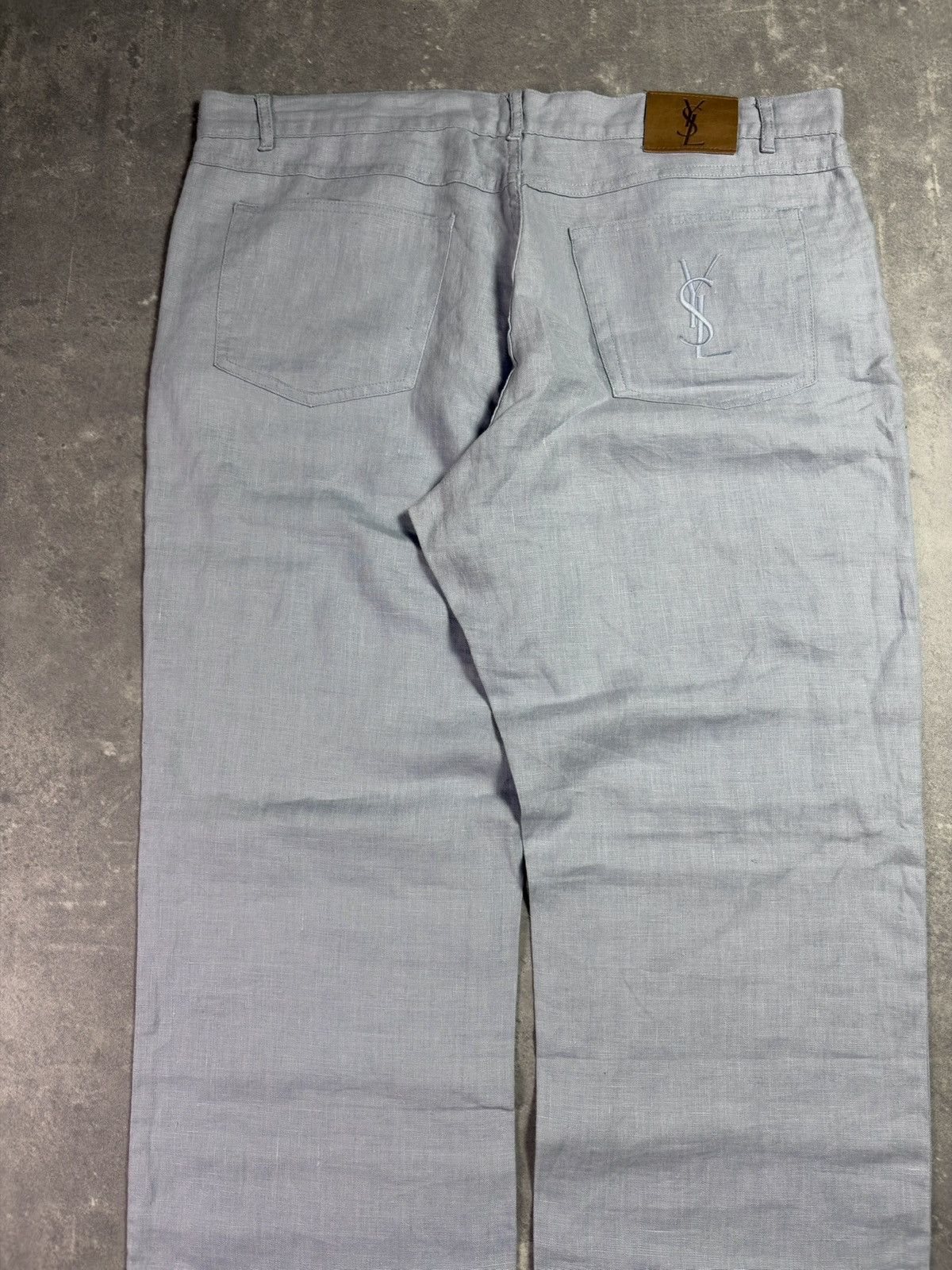 Yves Saint Laurent 100% Linen Rare Yves Saint Laurent YSL Logo Pants 38 Size US 38 / EU 54 - 3 Thumbnail