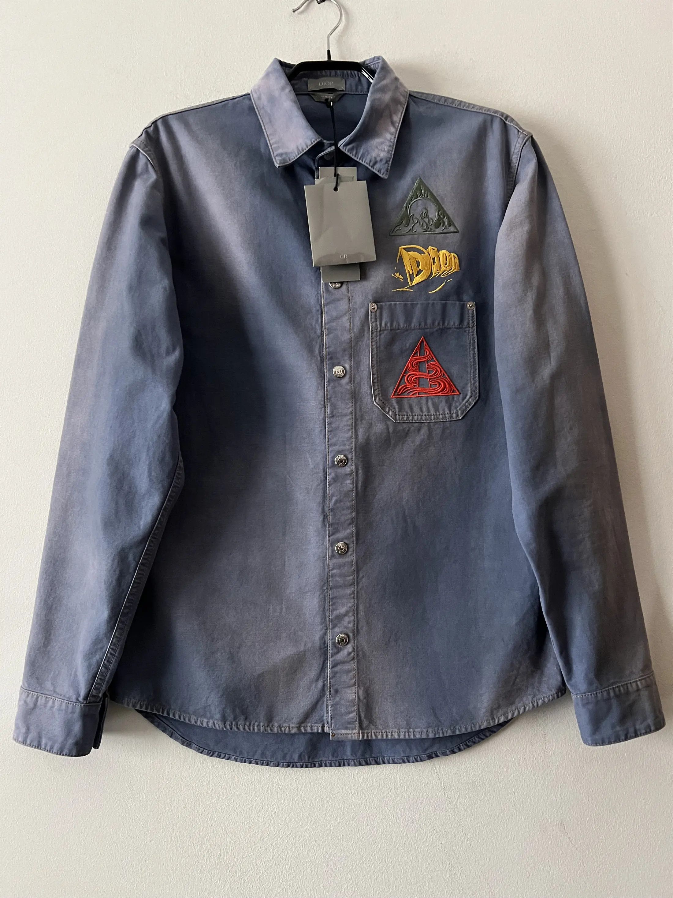 Dior Astro Embroidered Patch Denim Long Sleeve Shirt Size US M / EU 48-50 / 2 - 4 Thumbnail