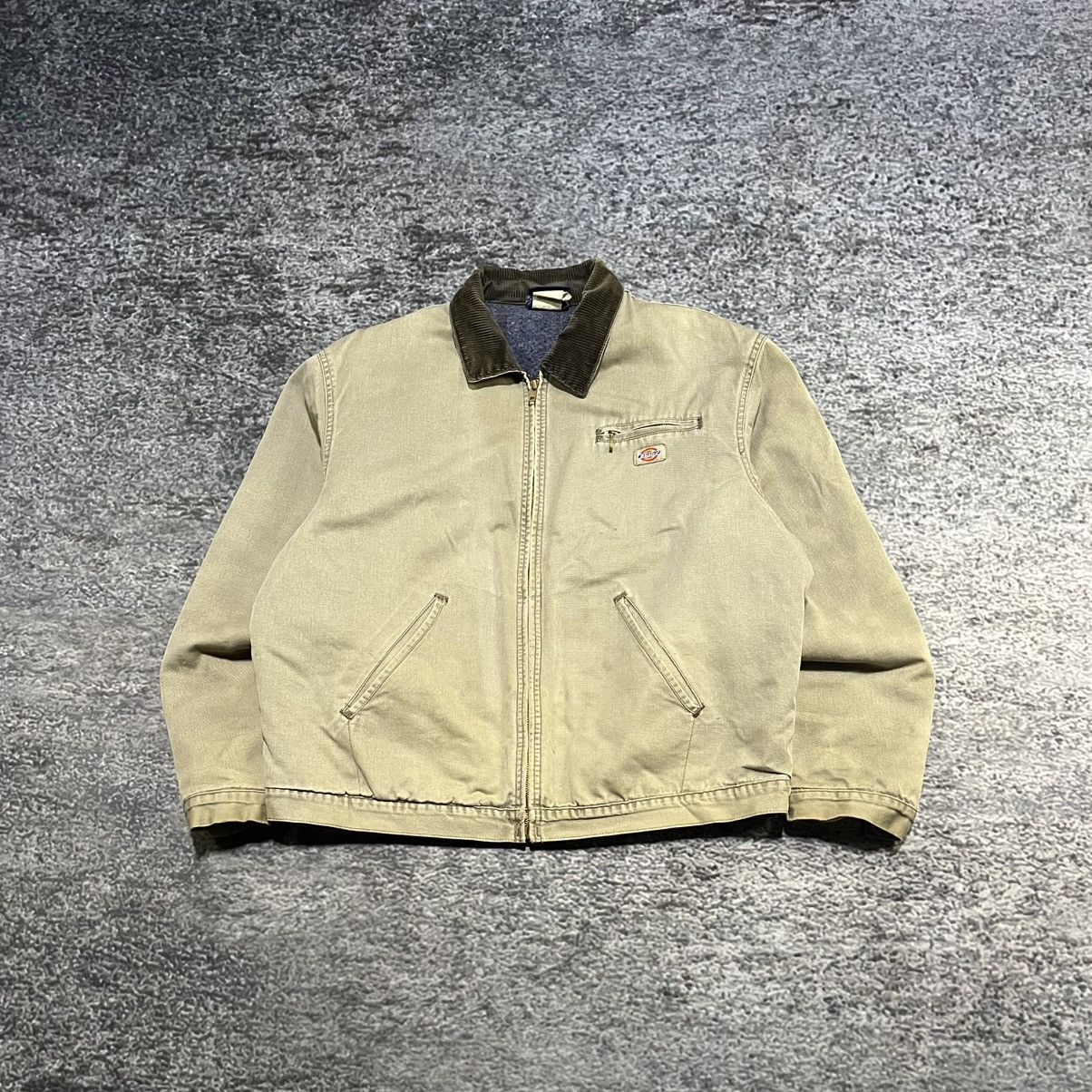 VINTAGE DICKIES DETROIT STYLE BEIGE WORKWEAR SKATER JACKET