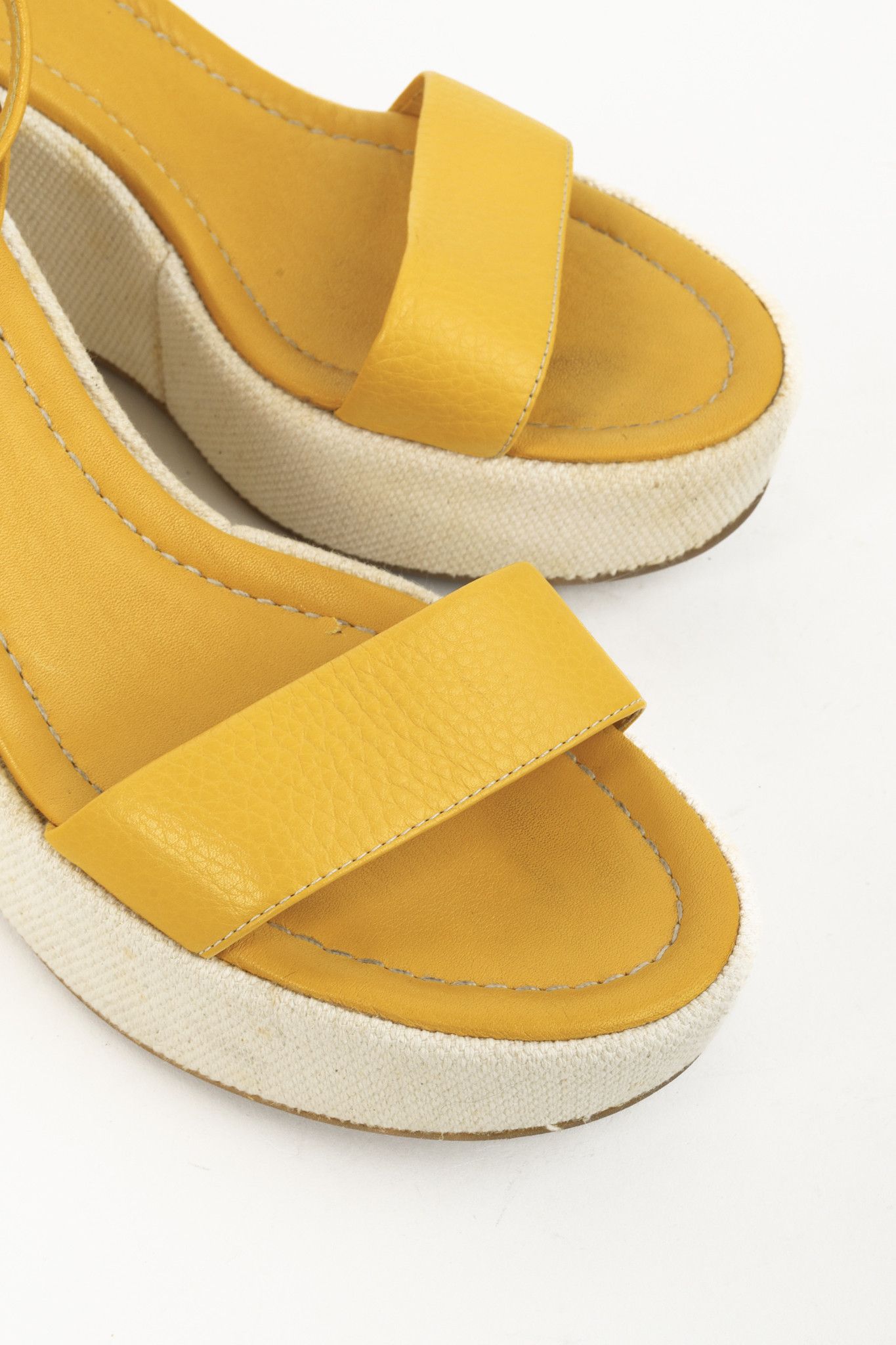 Prada Prada Yellow Platform Beach Theme Espadrille Sandals Size US 10.5 / IT 40.5 - 6 Thumbnail