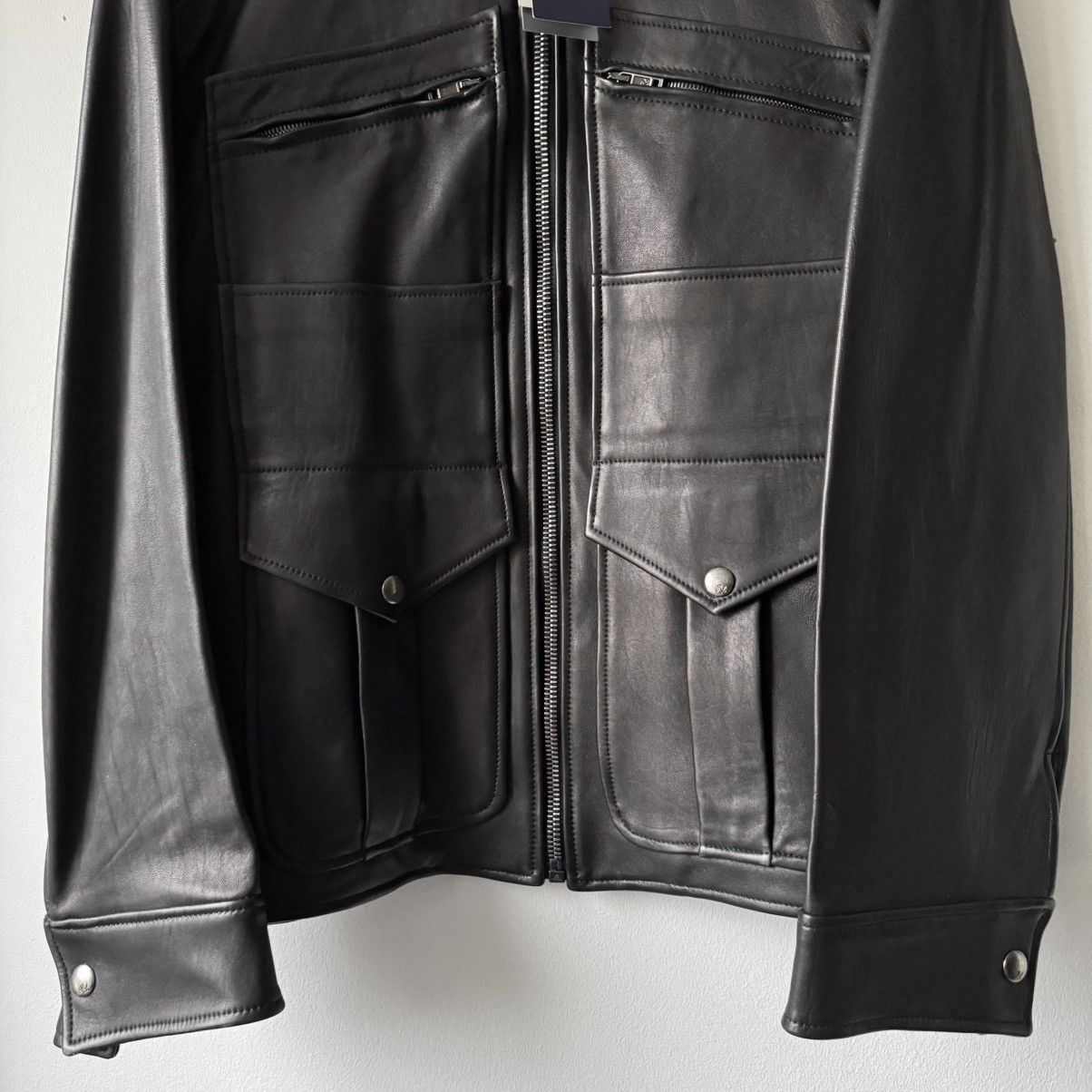 Ralph Lauren Purple Label Ralph Lauren Purple Label Black Lamb Leather Safari Jacket Size US L / EU 52-54 / 3 - 3 Thumbnail