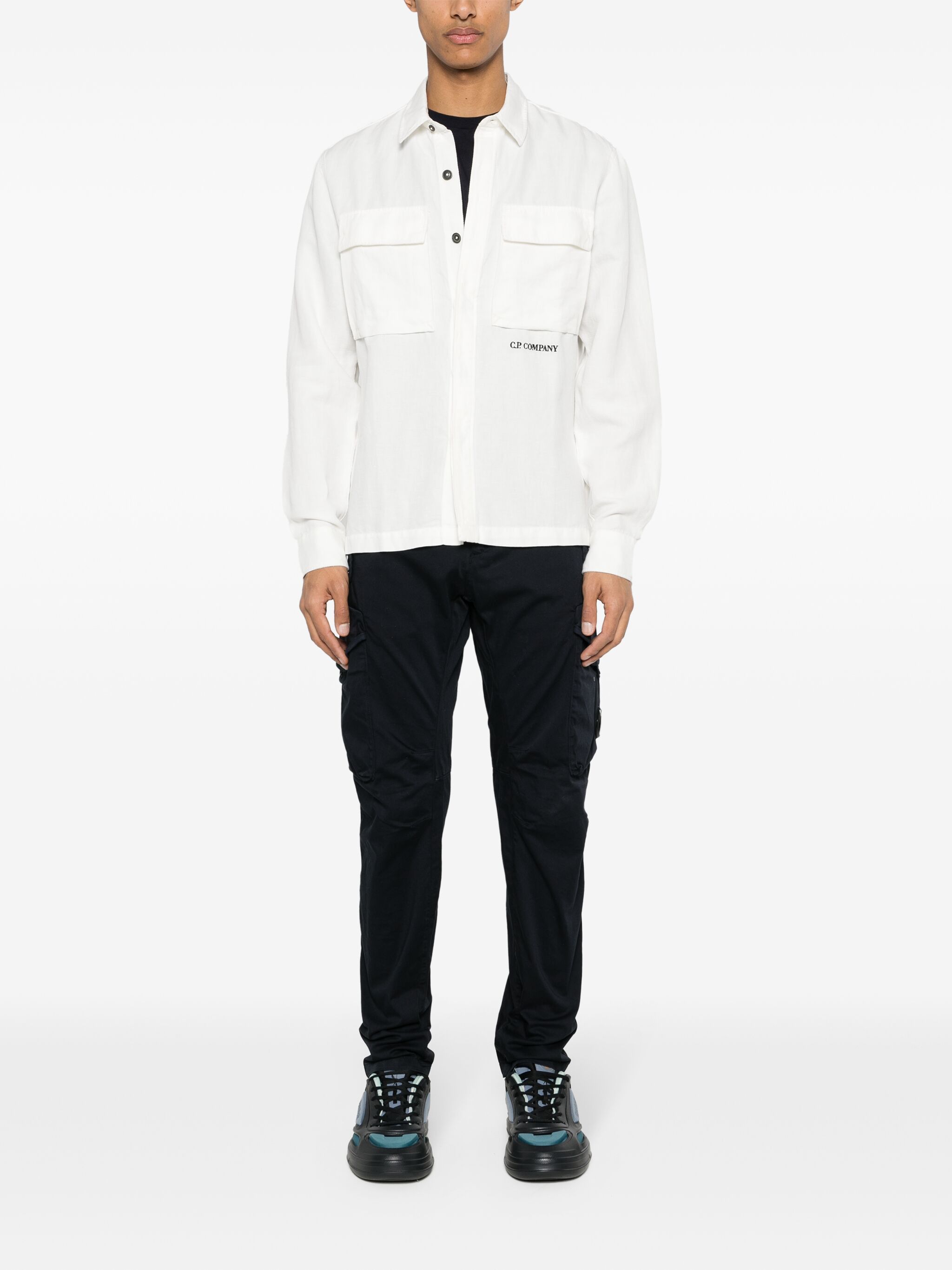 C.P. Company o1y1224 Solid Color Shirt in White Size US M / EU 48-50 / 2 - 5 Thumbnail