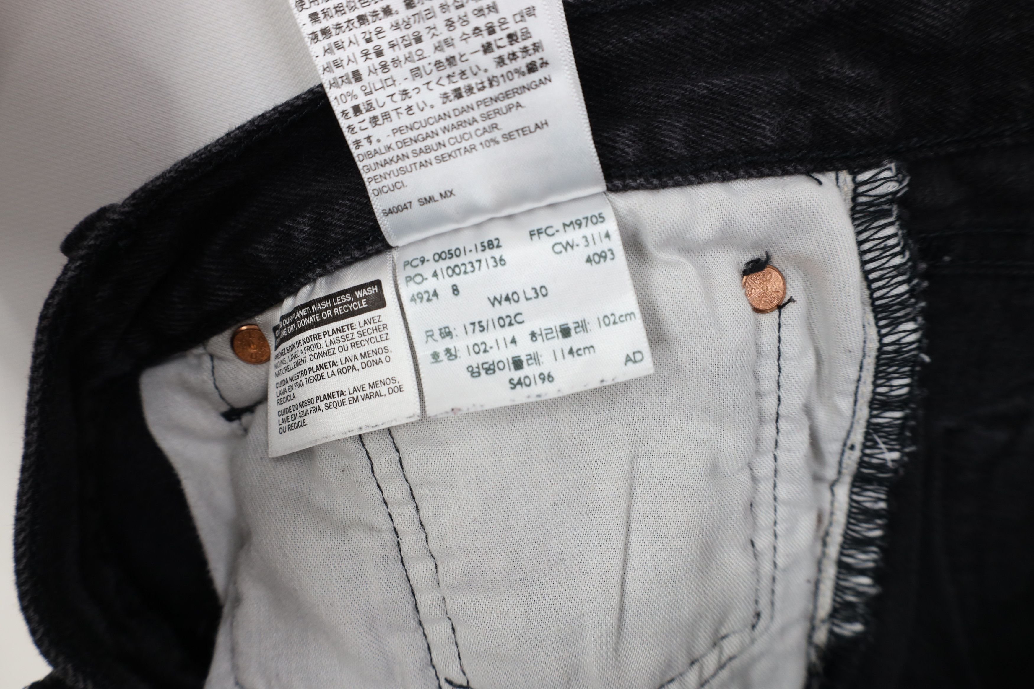Levi's Vintage Y2K Levis 501xx Button Fly Original Fit Jeans Black Size US 40 / EU 56 - 9 Thumbnail