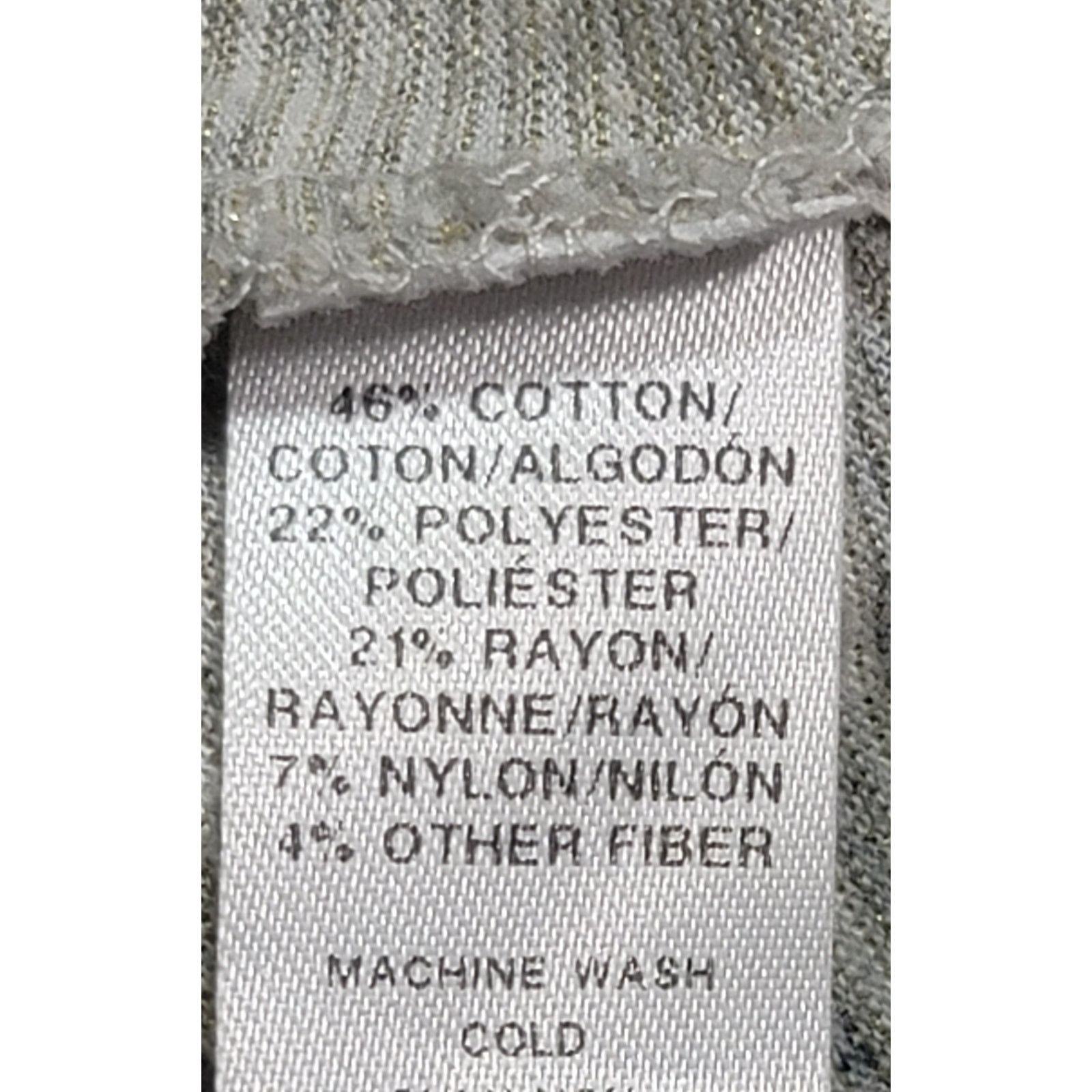 Other Loft Gray Heather Gold Metallic Top Medium Lightweight Soft Size M / US 6-8 / IT 42-44 - 5 Thumbnail
