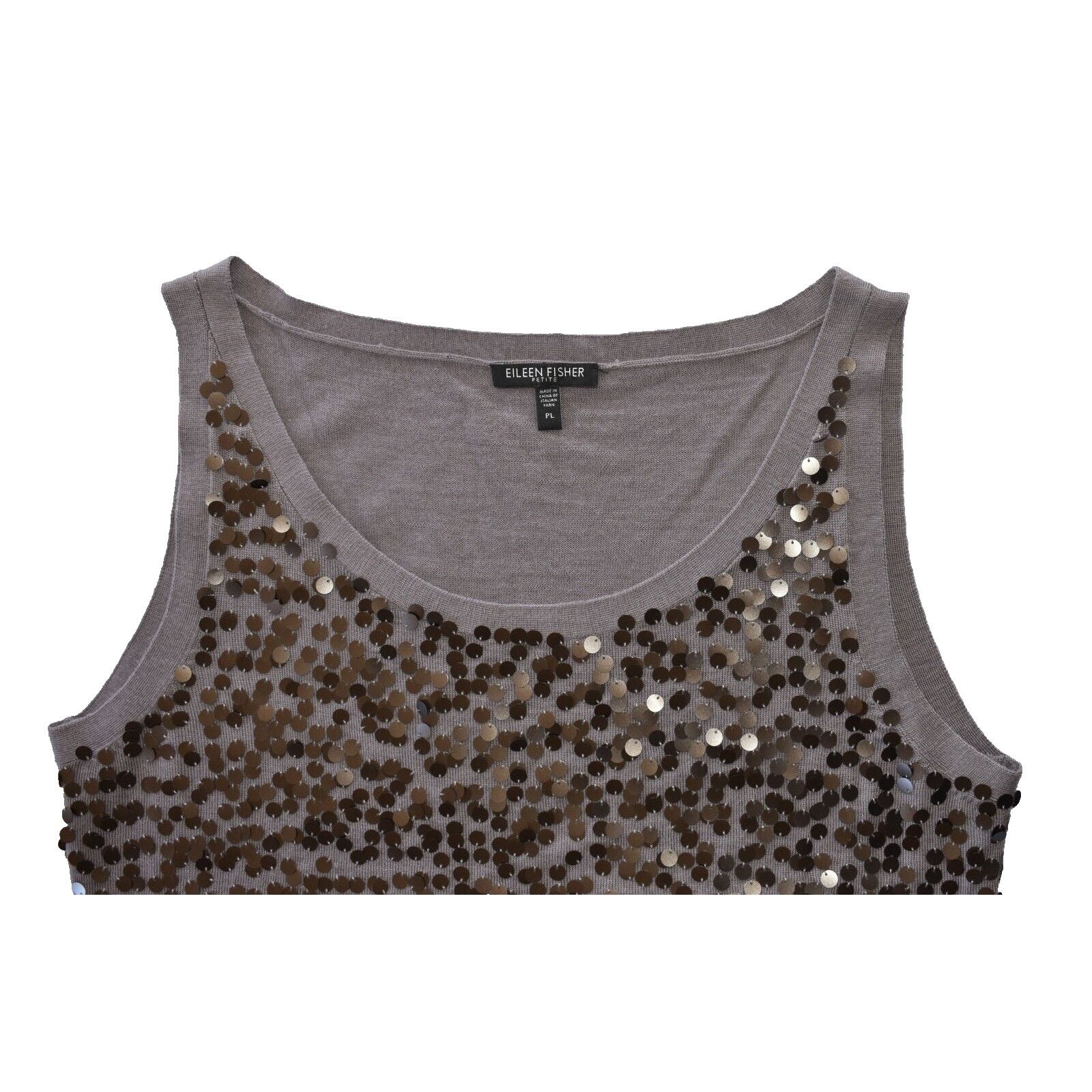 Eileen Fisher NEW EILEEN FISHER Merino Wool Sequin Petite Sweater Sz PL Size L / US 10 / IT 46 - 5 Thumbnail
