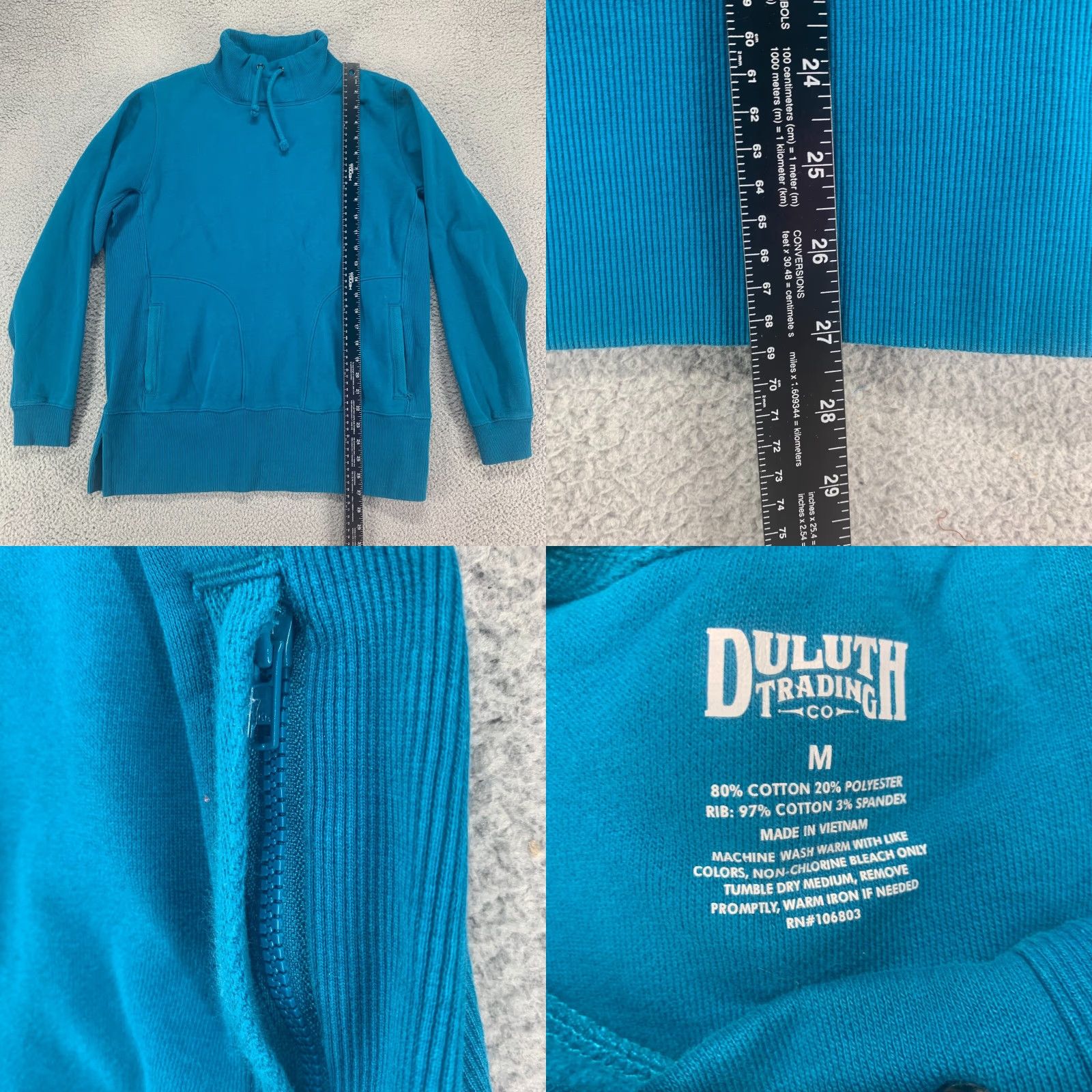 Vintage DULUTH TRADING Outdoor Stretch Pullover Sweater Mens Medium Blue with Zip Pockets Size US M / EU 48-50 / 2 - 8 Thumbnail